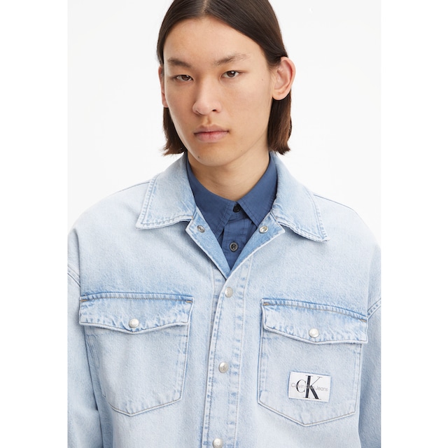 Calvin Klein Jeans Jeanshemd »OVERSIZED UTILITY SHIRT JACKET«, mit Calvin  Klein Logo-Badge auf der Brusttasche ▷ bestellen | BAUR