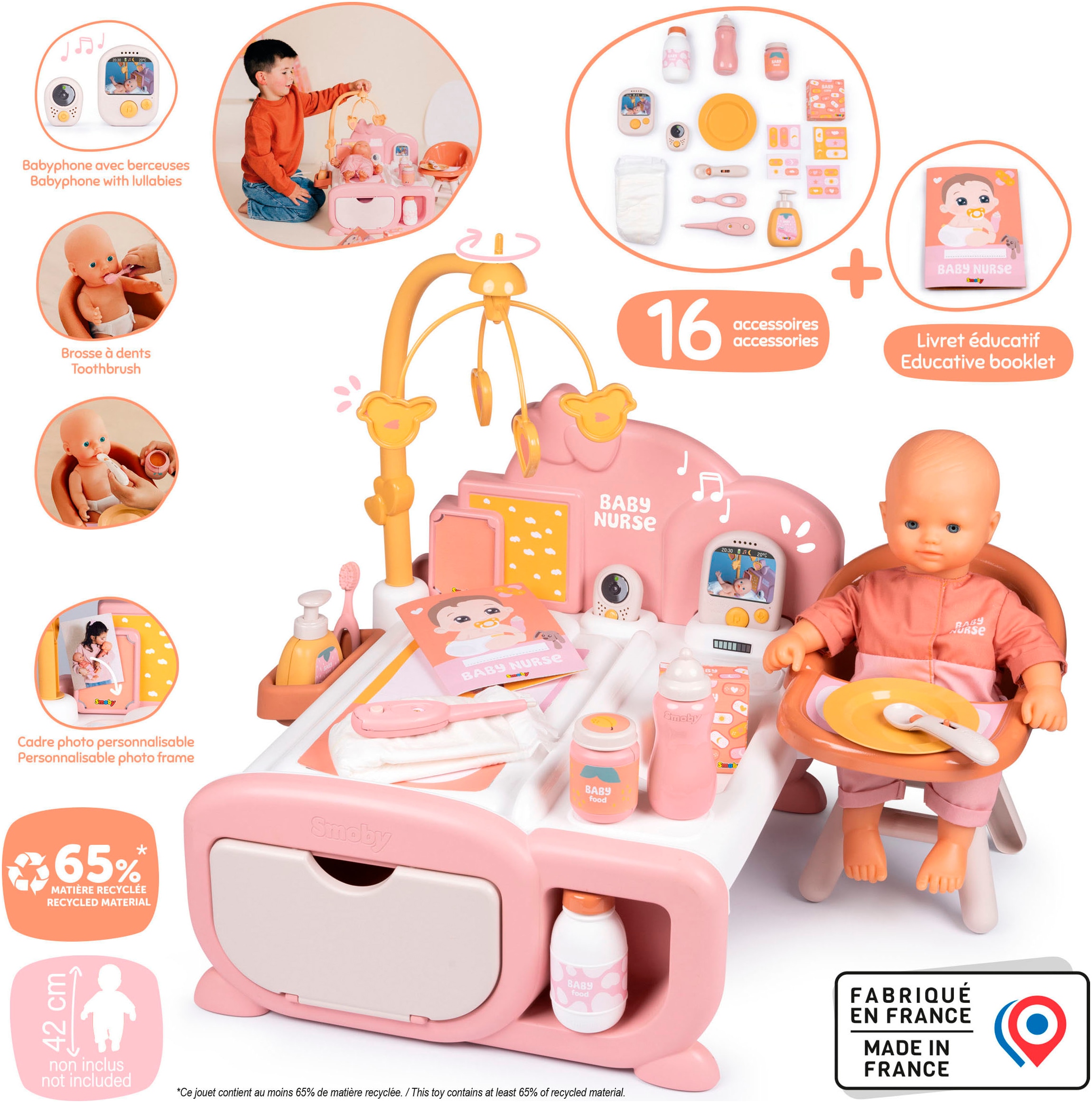 Smoby Puppenmöbel »Baby Nurse Cocoon 3-in-1«, Made in Europe