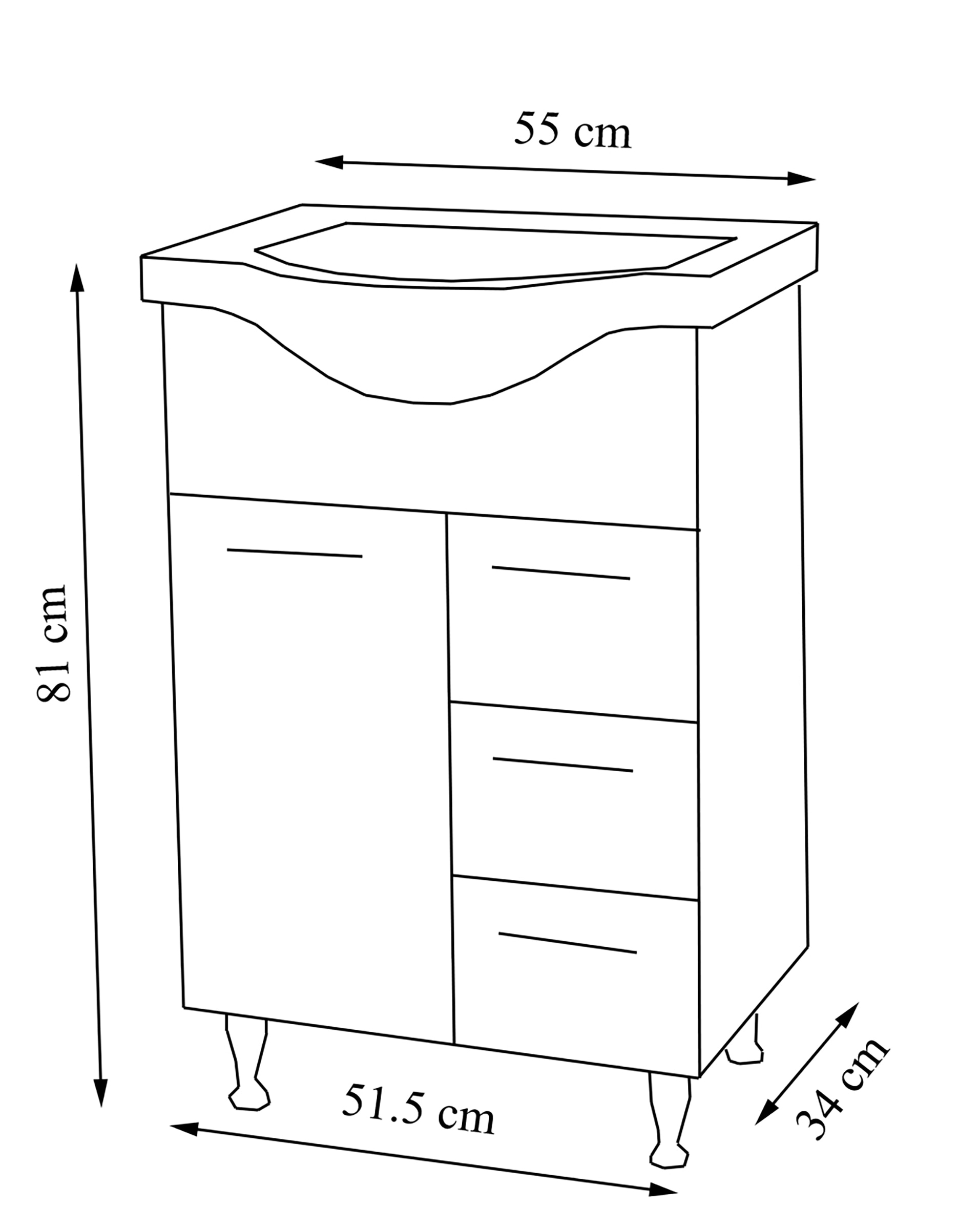 VCM Waschbeckenunterschrank »VCM 2-tlg. Waschplatz Waschtisch Badmöbel Set Waschbecken Schublade Spiegelschrank Lisalo L«, (2 St.)