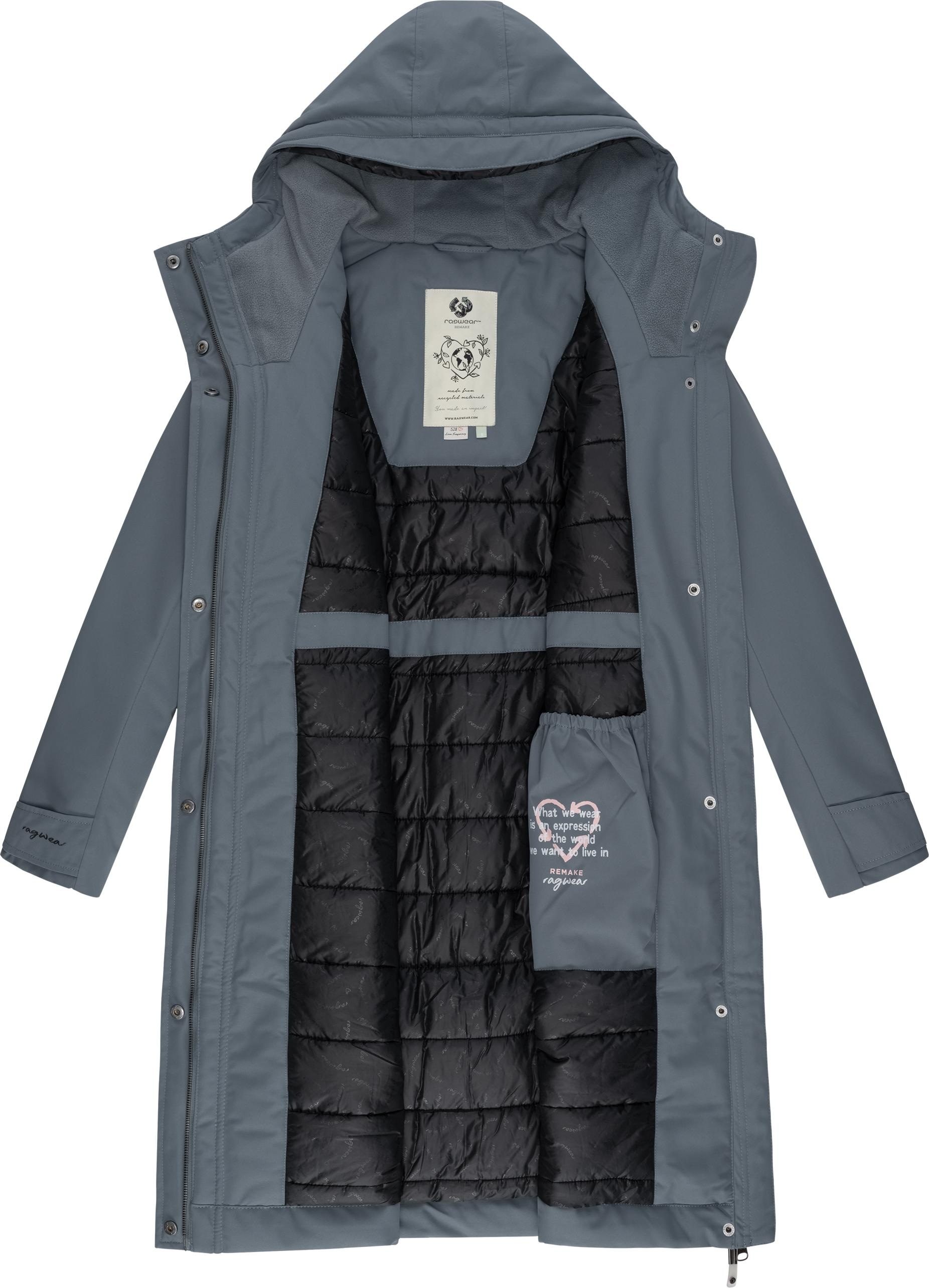 Ragwear Wintermantel »Refutura Remake«, Langer wasserdichter Mantel mit Kapuze