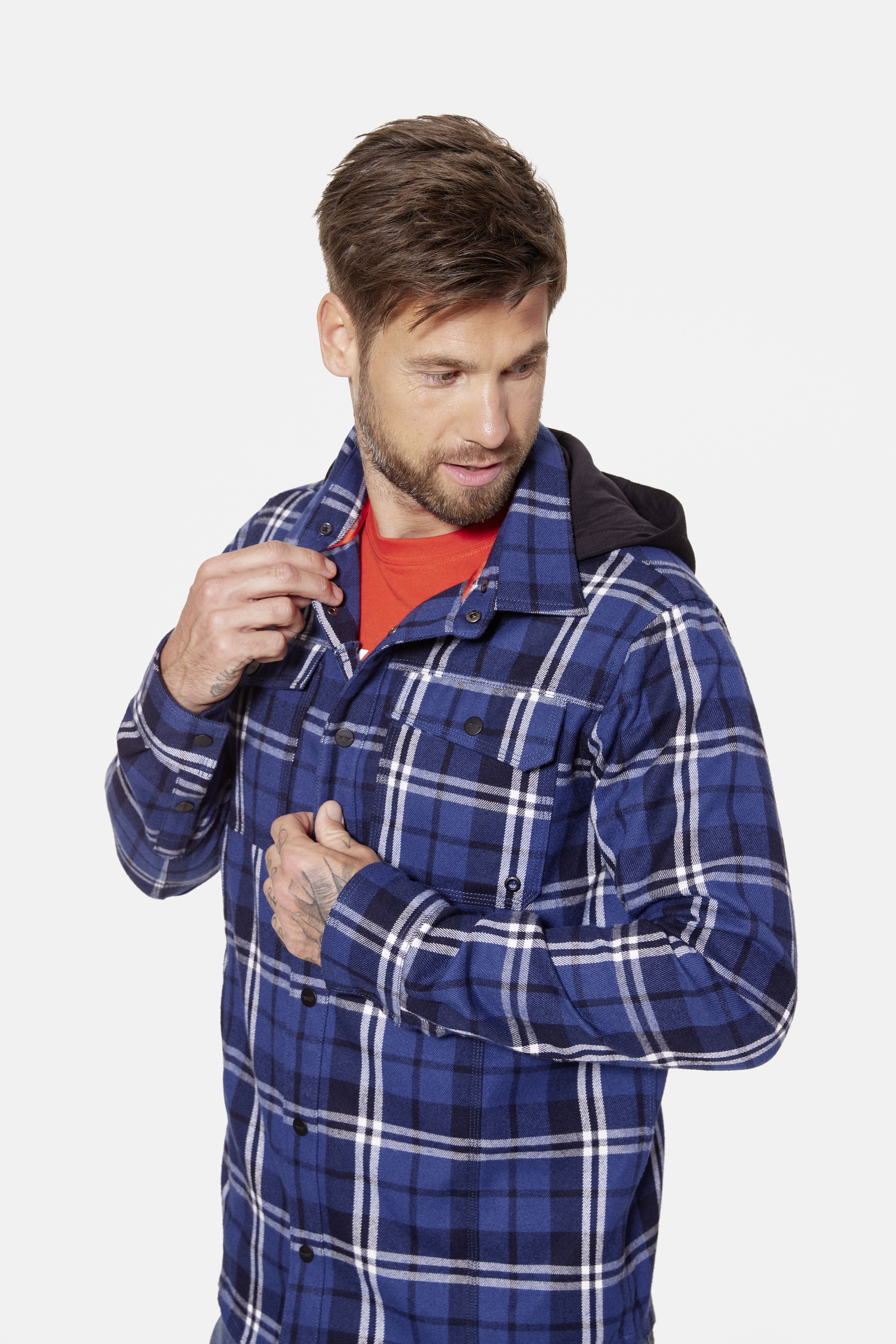 HERO by John Medoox Kapuzenhemd "Overshirt Workwear Arbeitshemd mit Kapuze" günstig online kaufen