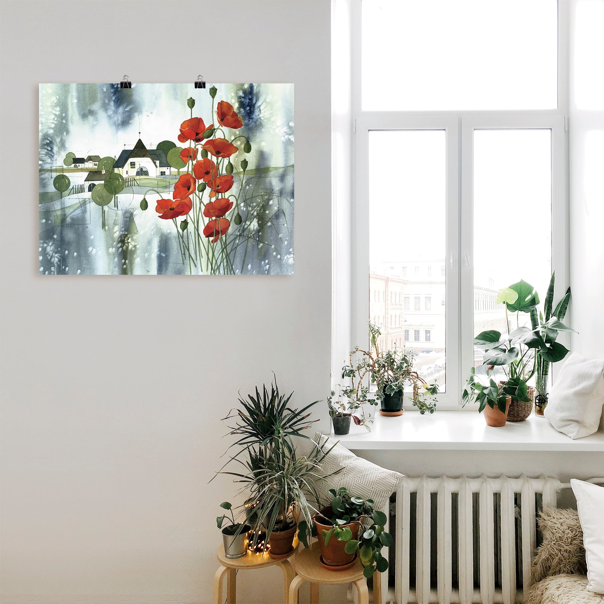 Artland Leinwandbild »Blühender Mohn«, Blumen, (1 St.), auf Keilrahmen gespannt