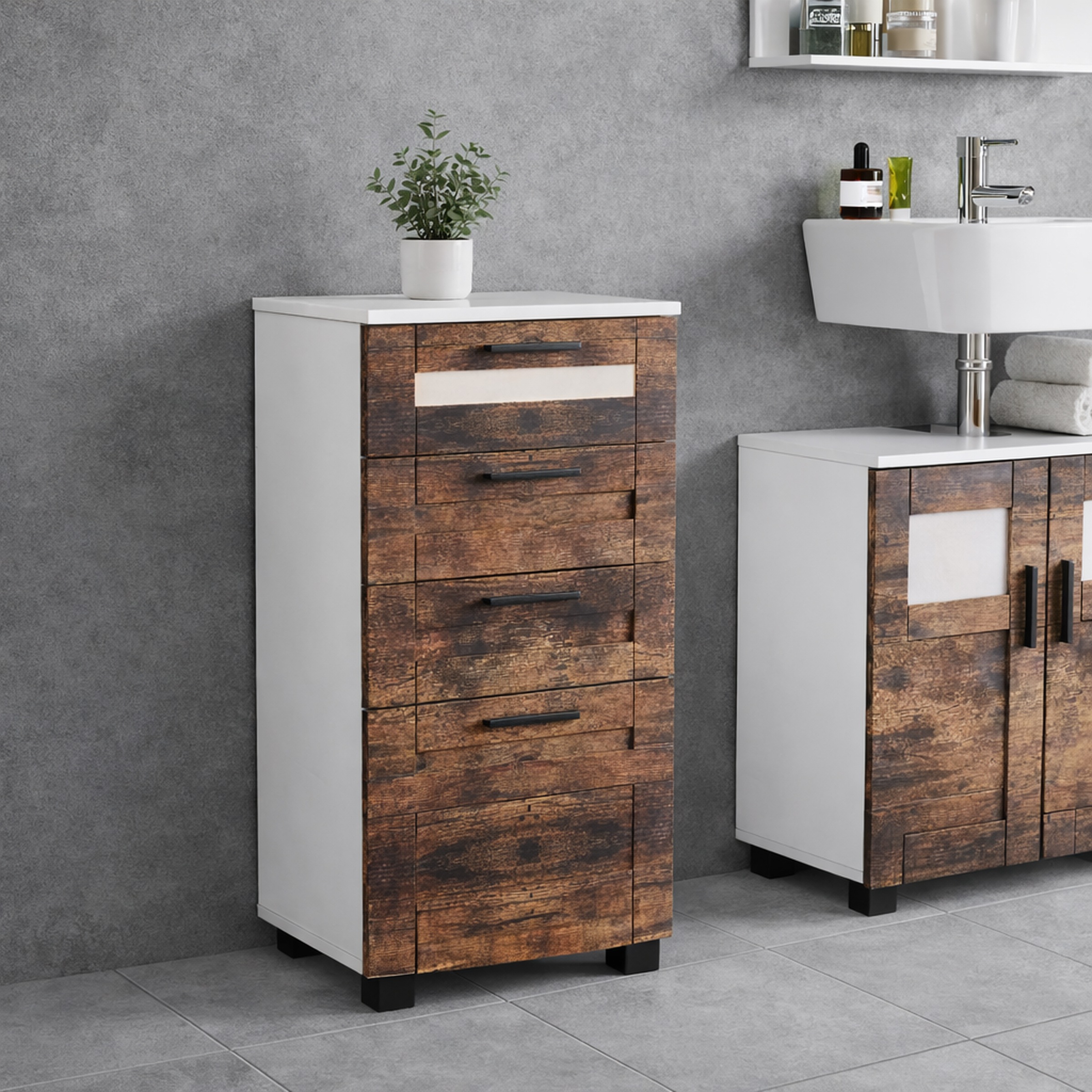 Thumbnail - VCM Midischrank "Midischrank Schubladen Nilari 76 x 38 x 28 cm" 1 Stk. tlg.