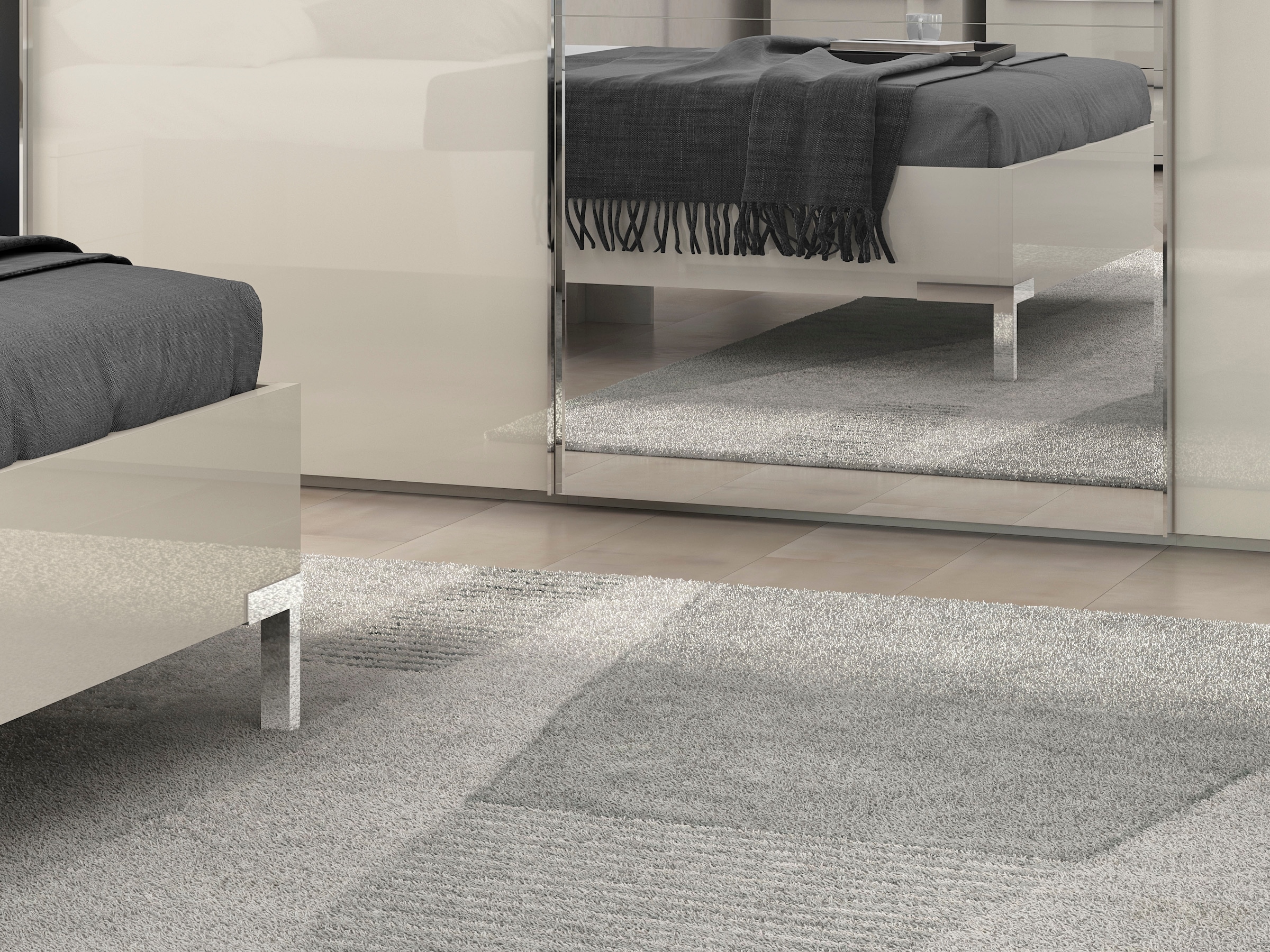 Places of Style Schwebetürenschrank »Piano, mit Einlegeböden und Kleiderstangen, Türen soft-close-Funktion«, (in 3 Breiten, 224cm hoch), mit Spiegeltür, FSC-zertifizierter Holzwerkstoff