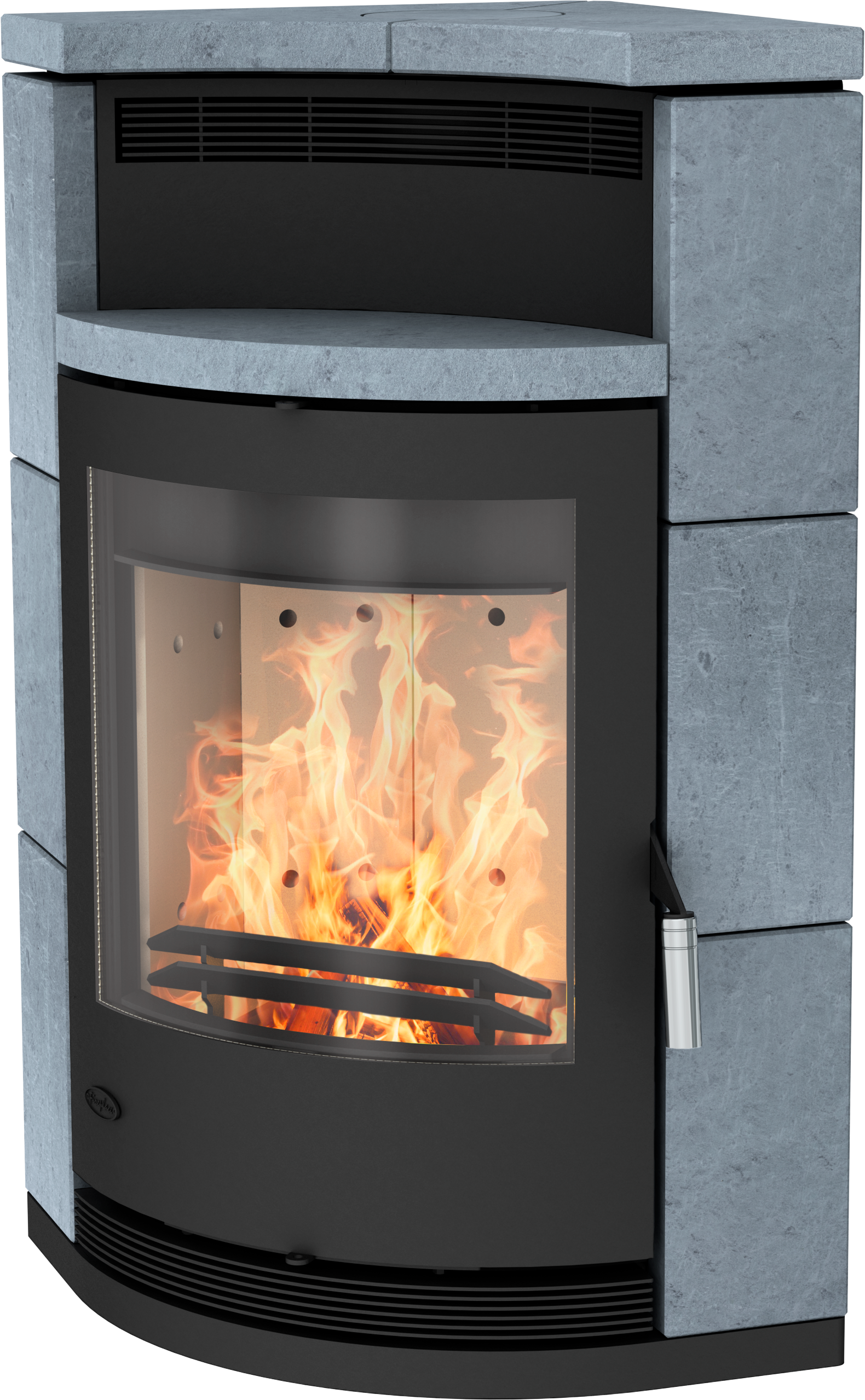 FIREPLACE Kaminofen "Lyon Speckstein", grau, Wohnzimmer, Kaminöfen, Eckofen