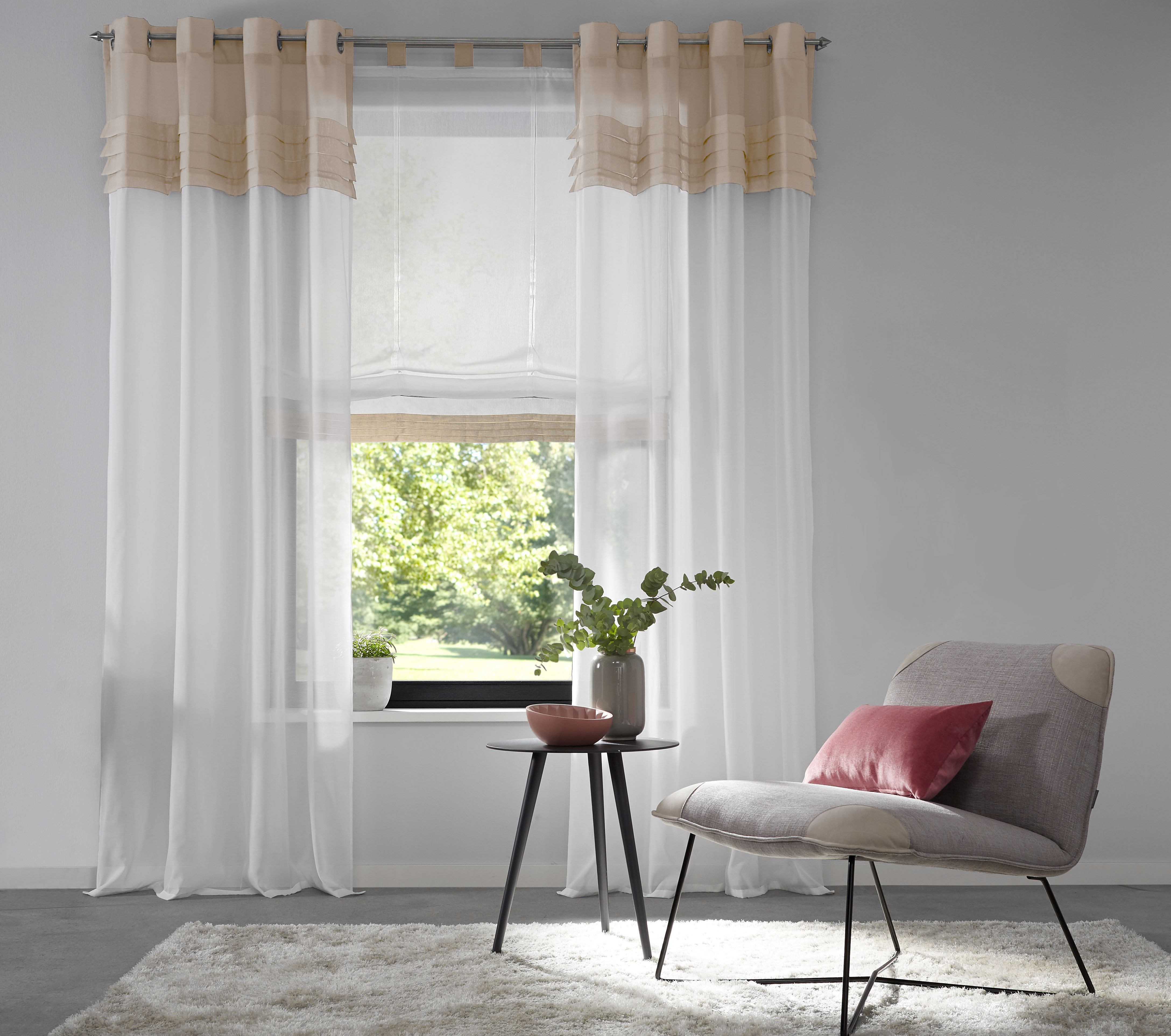 Gardine »Gander«, (2 St.), Vorhang, Fertiggardine, halbtransparent