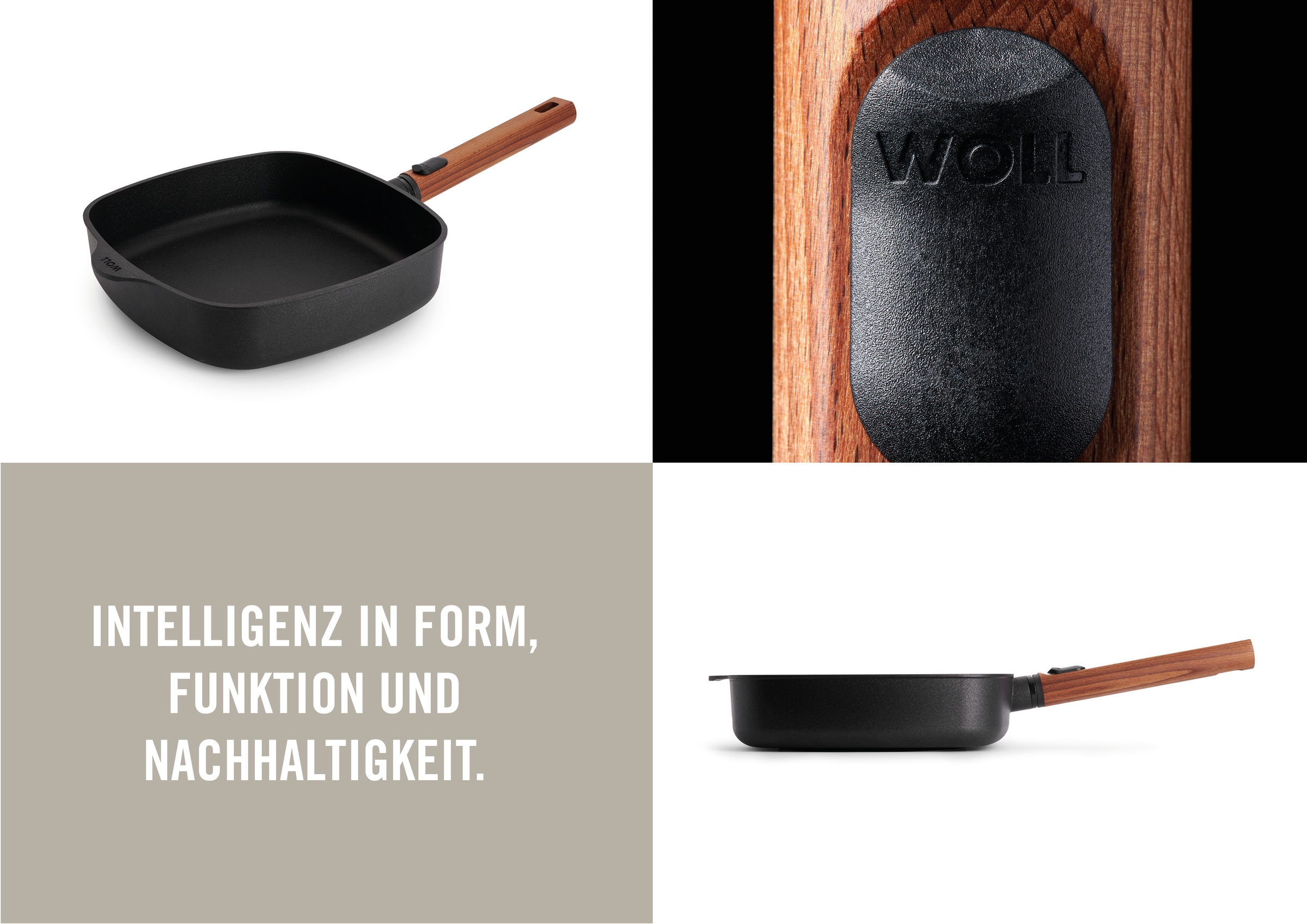 WOLL Bratpfanne »Eco Logic QXR Guss-Pfanne viereckig«, Aluminiumguss, (1 tlg.), PFAS-freie Diamond-QXR - Beschichtung
