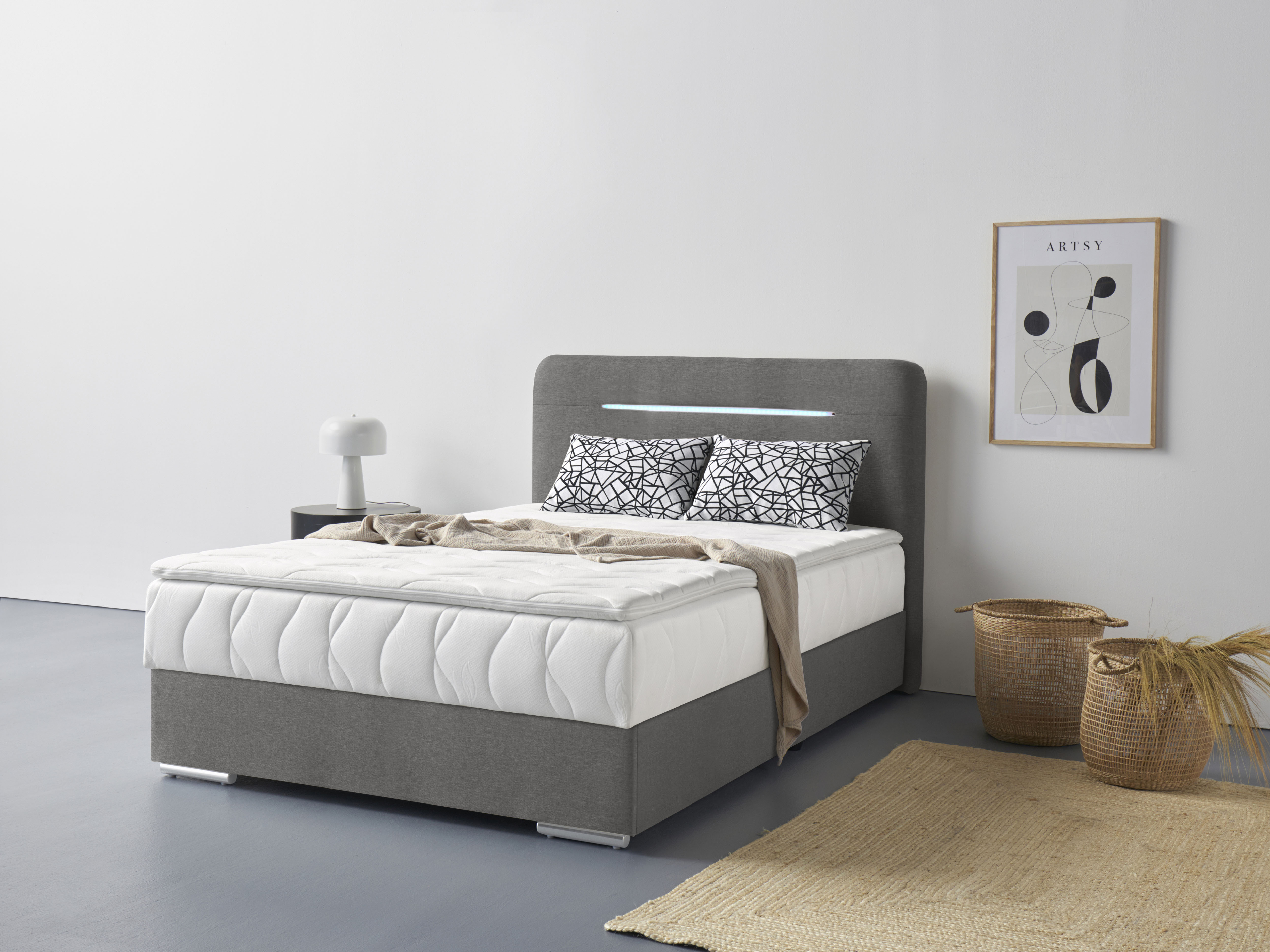 COTTA 1100000002199 "Lighstar" inklusive LED-Beleuchtung, Topper, Bettkasten und Zierkissen