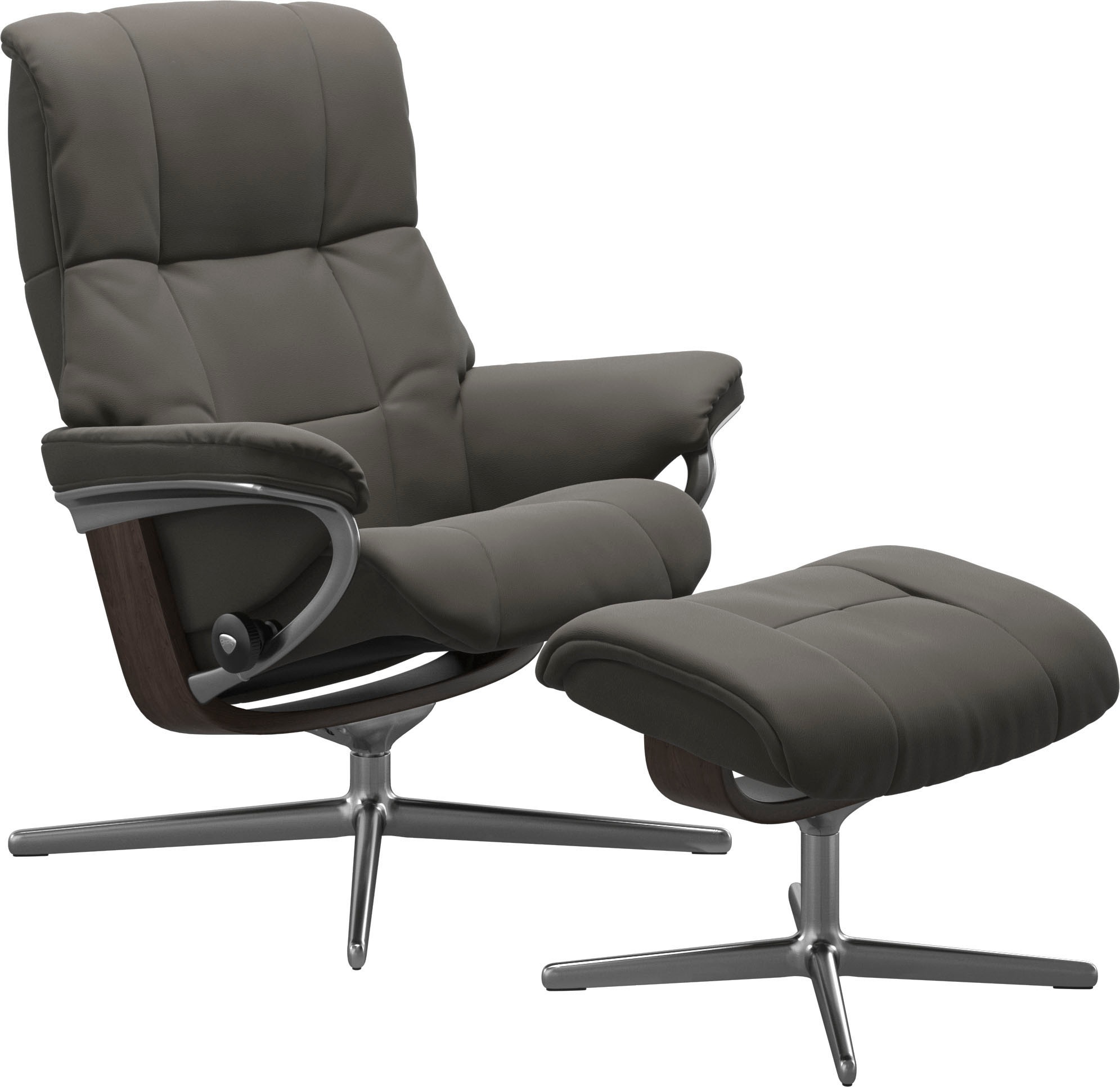 Stressless® Relaxsessel »Mayfair« Set, Relaxsessel mit Hocker,  mit Hocker, mit Cross Base, Größe S, M & L, Holzakzent Wenge