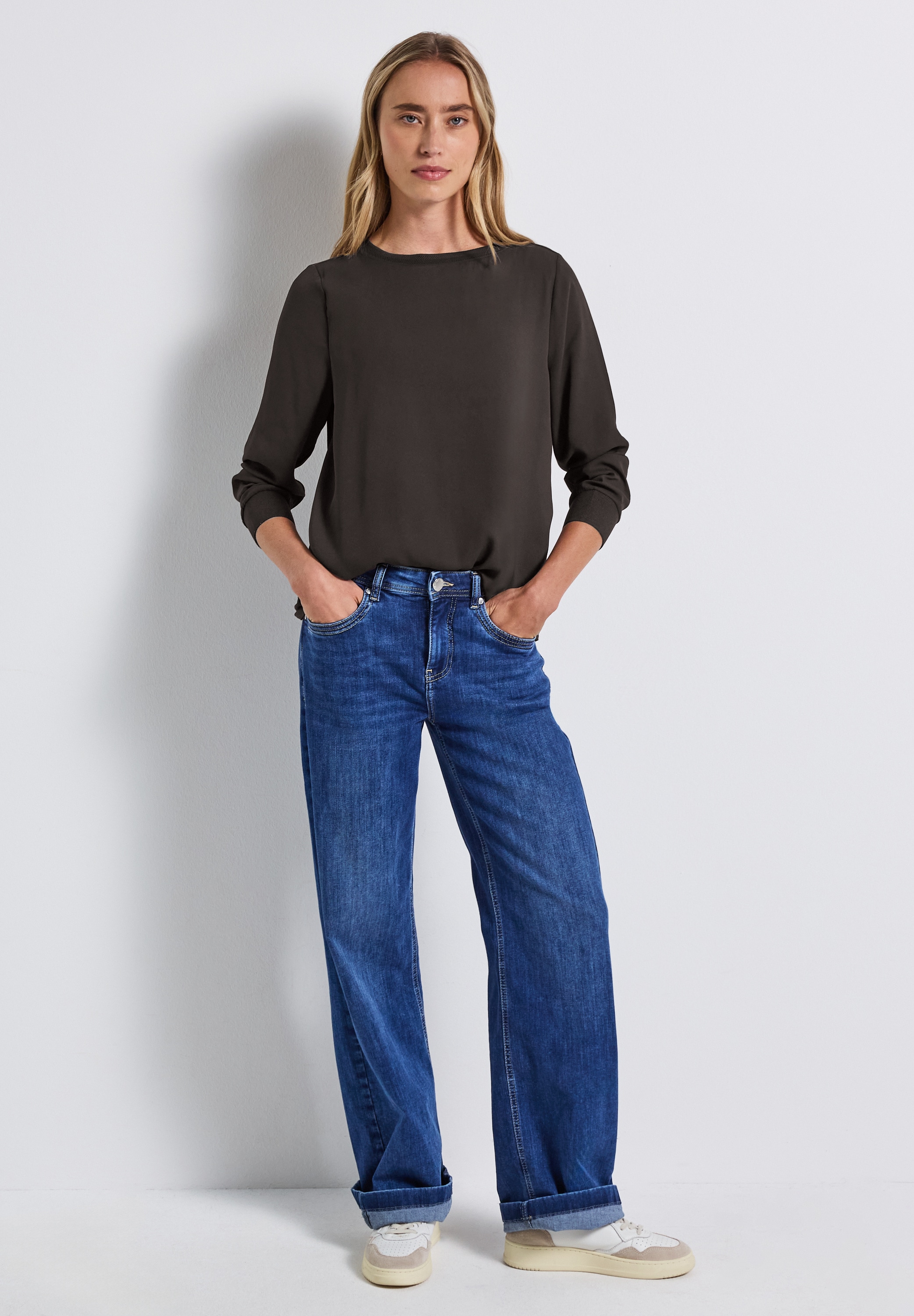 STREET ONE Langarmshirt, mit U-Boot-Ausschnitt