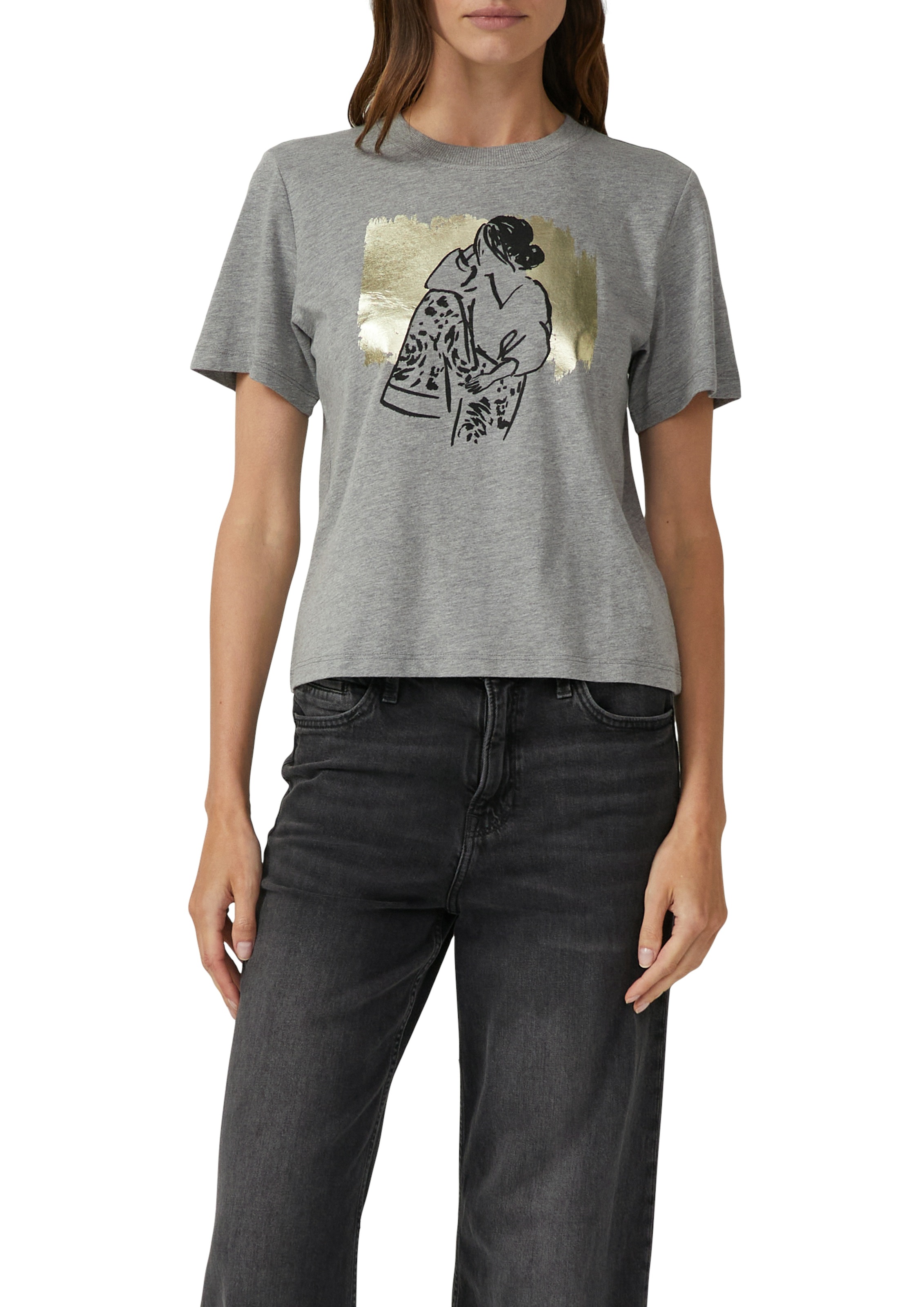 s.Oliver T-Shirt mit Flitzer-Print