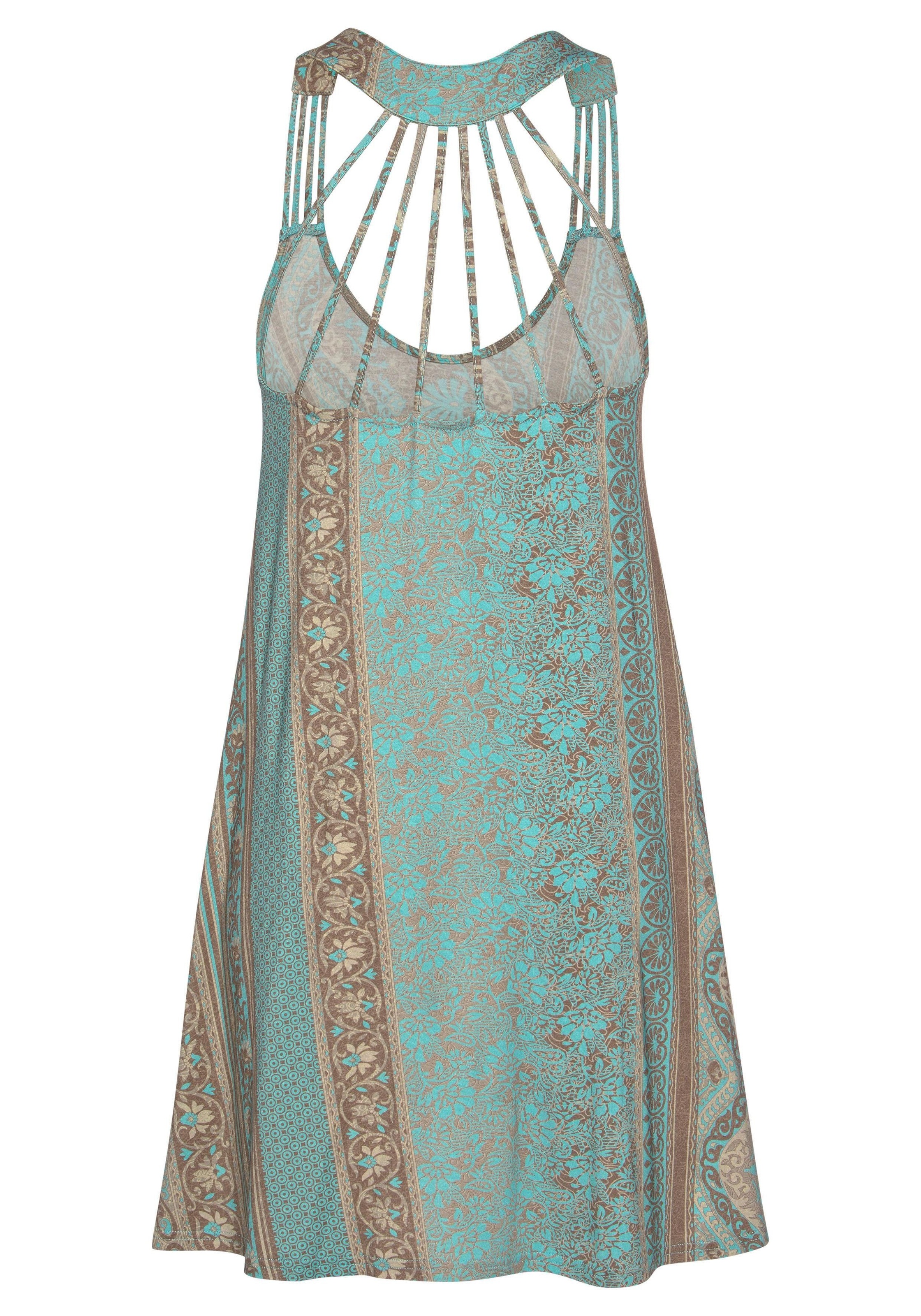 LASCANA Strandkleid, mit toller Rückenansicht, Sommerkleid im Alloverdruck, günstig online kaufen