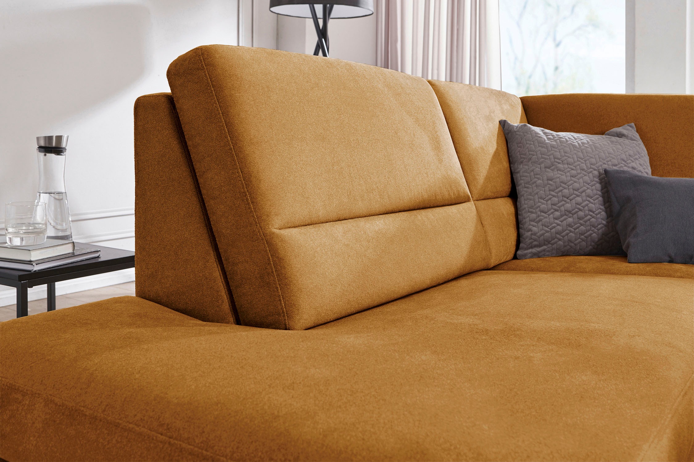 CALIZZA INTERIORS Ecksofa »Onyx L-Form«, Ottomane links oder rechts, wahlweise mit Bettfunktion, Breite 257 cm