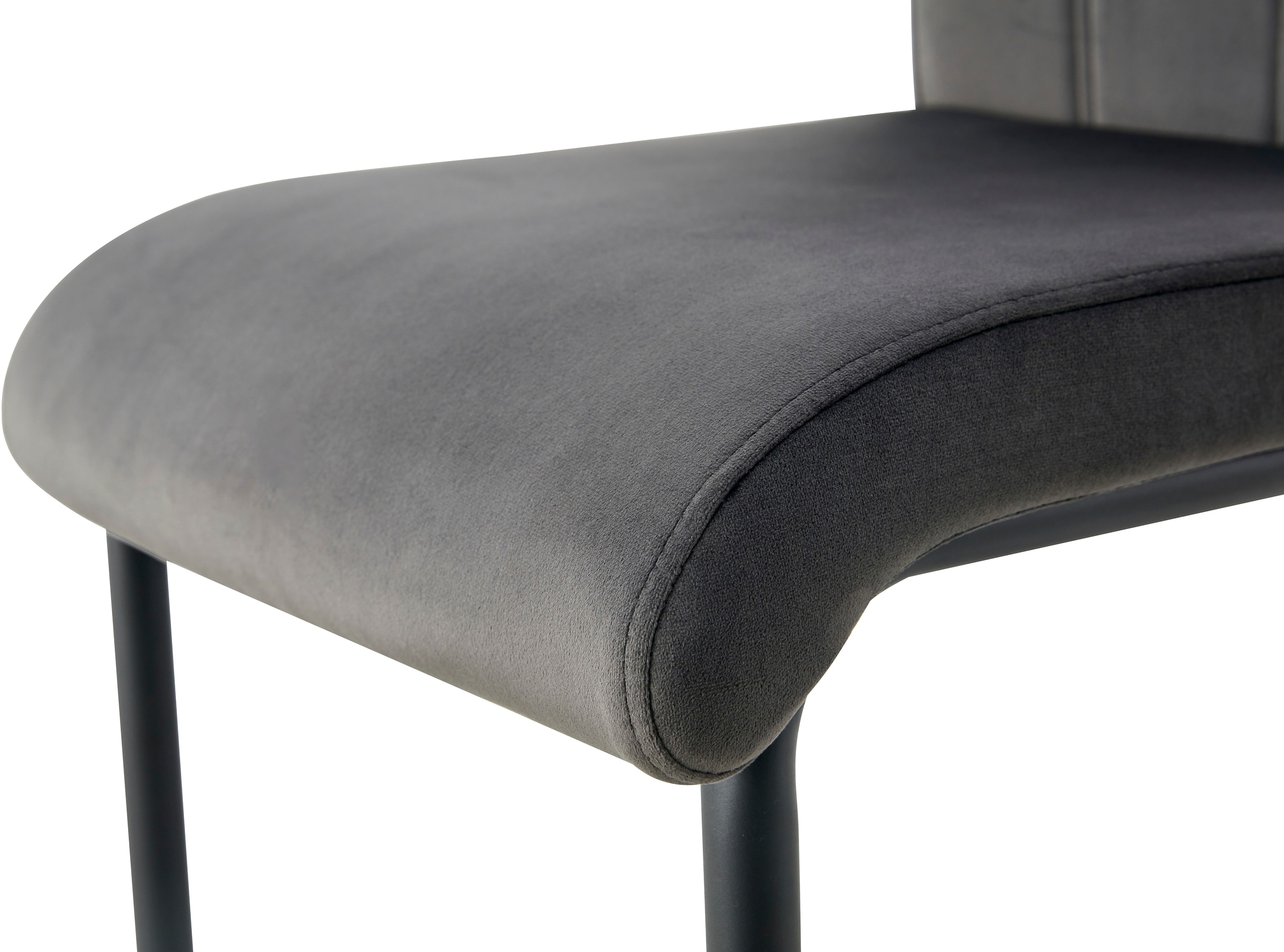 Home affaire Esszimmerstuhl »BRANDON, 2er Set, mit Metallgestell in matt schwarz« (Set) 2 Stk.in verschiedenen Farben, Belsatbarkeit pro Stuhl 120 kg, 360° drehbar