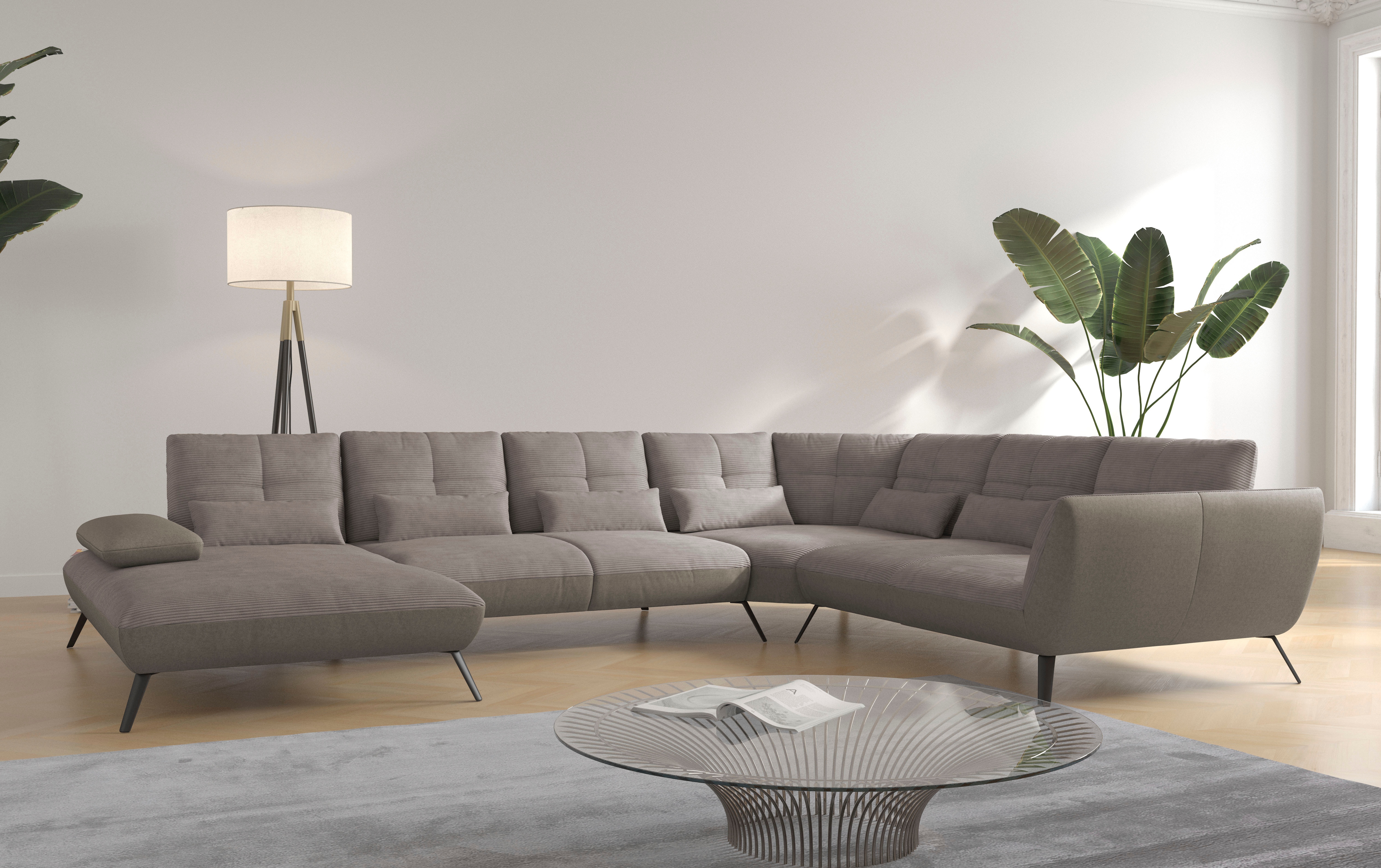 OTTO home Wohnlandschaft "Mikado U-Form" inkl. Sitztiefenverstellung und Armteilverstellung