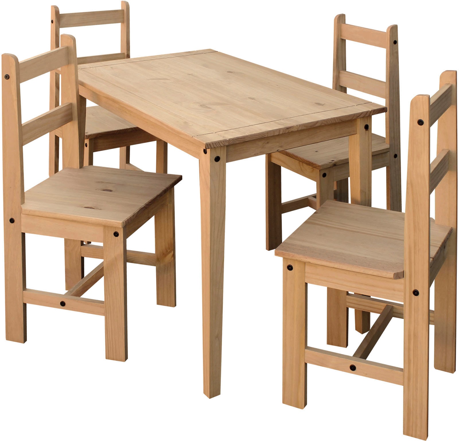 Home affaire Essgruppe, (Set, 5 tlg.), Holzoberfläche honigfarbend gewachst