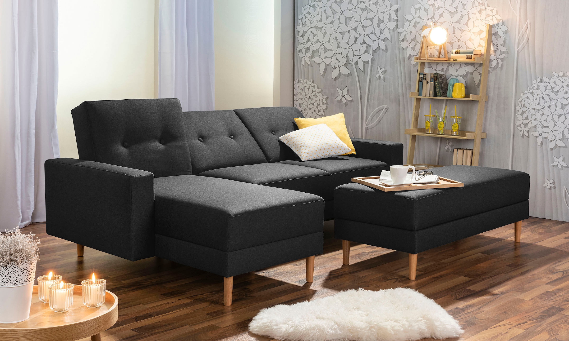 Max Winzer® Ecksofa »Just Chill kubisches Schlafsofa im skandinavischen Stil, bequem«, Recamiere links oder rechts montierbar, mit Rückenverstellung