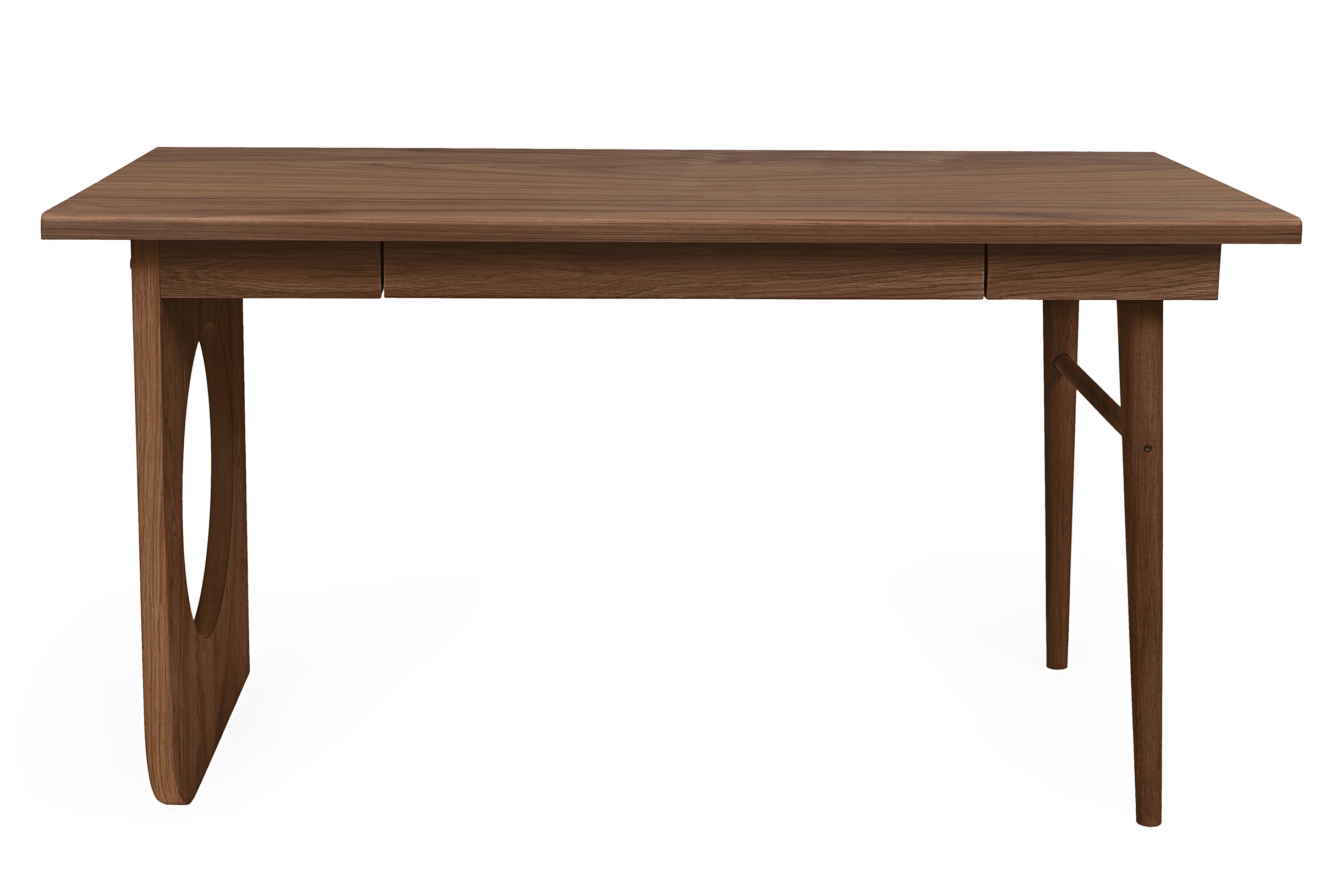 Woodman Schreibtisch "Bau" edles Holzfurnier aus Nussbaum, Breite 140 cm, F günstig online kaufen