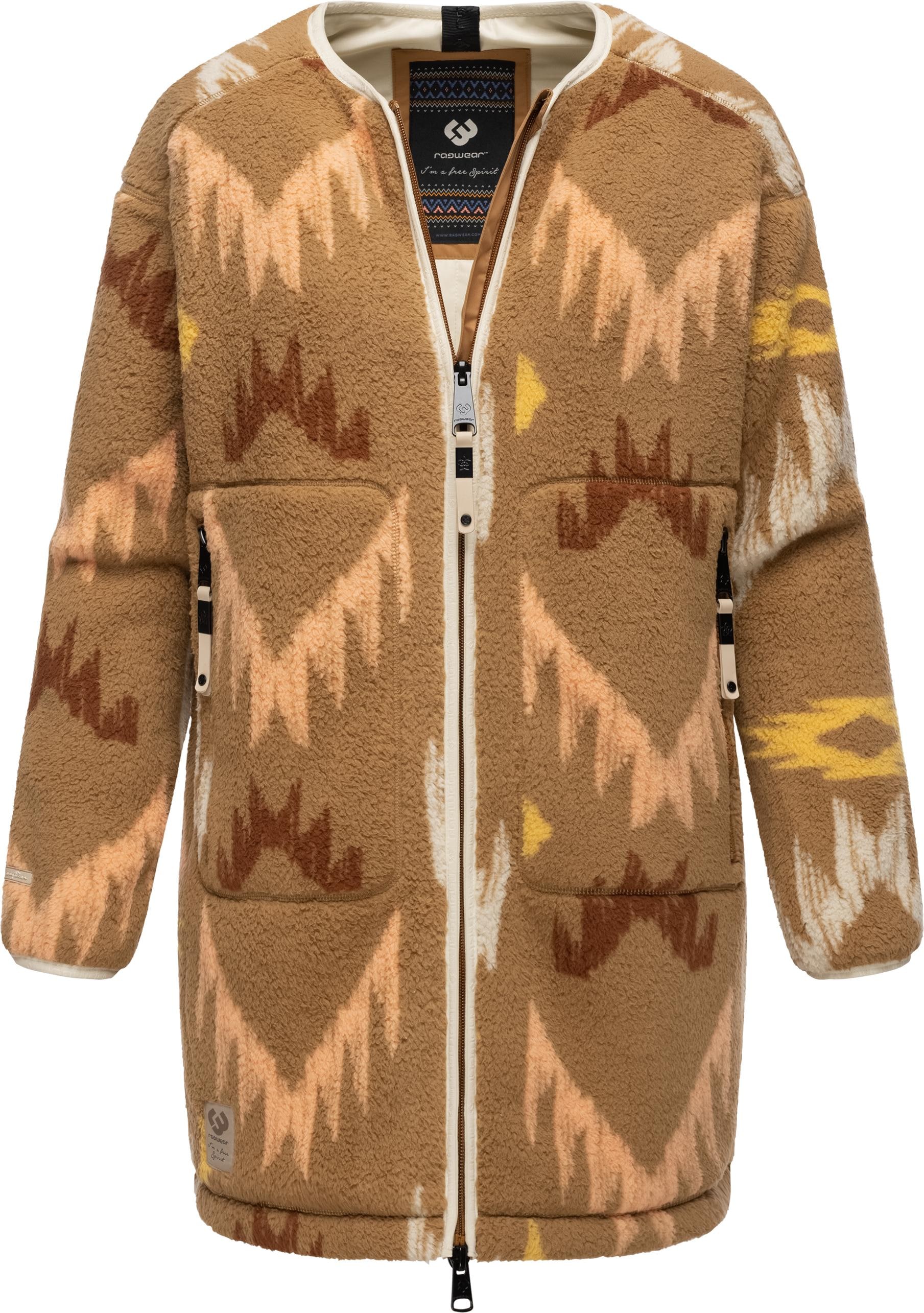 Plüschjacke »Fouzy Aztec«, ohne Kapuze, flauschige Übergangsjacke aus kuschligem...