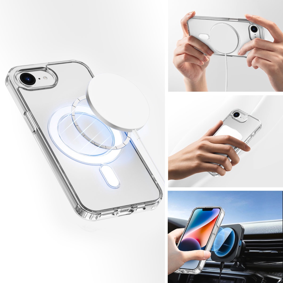4smarts Handyhülle »360° Premium Protection Set für Apple iPhone SE (4.Gen)«, Backcover, Schutzhülle, Handyschutzhülle, Case, Schutzcase, stoßfest
