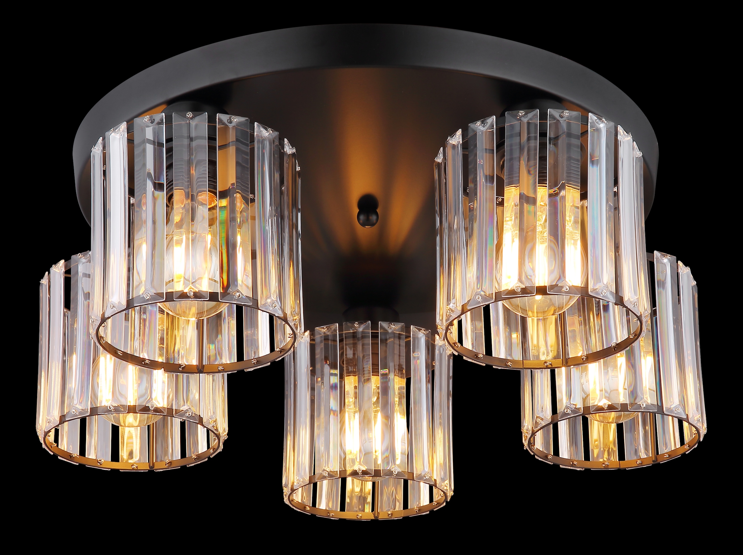 GLOBO LIGHTING Deckenleuchte »JORDANA«, Leuchtmittel E27 | ohne Leuchtmittel, Deckenlampe/Kristalle/Acryl/Wohnzimmer/Essbereich