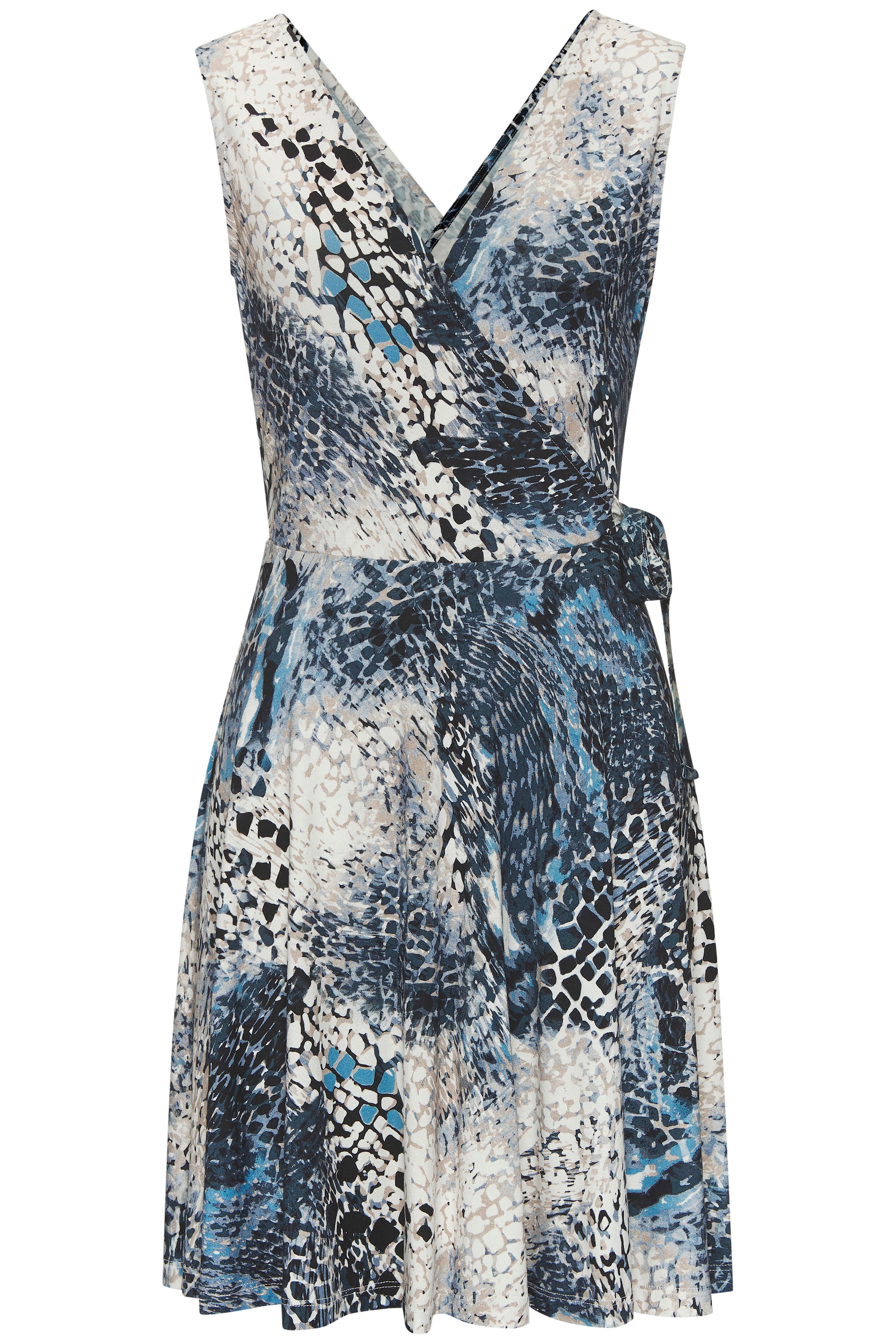 LASCANA Jerseykleid, mit V-Ausschnitt, Sommerkleid, Skaterkleid, modisch