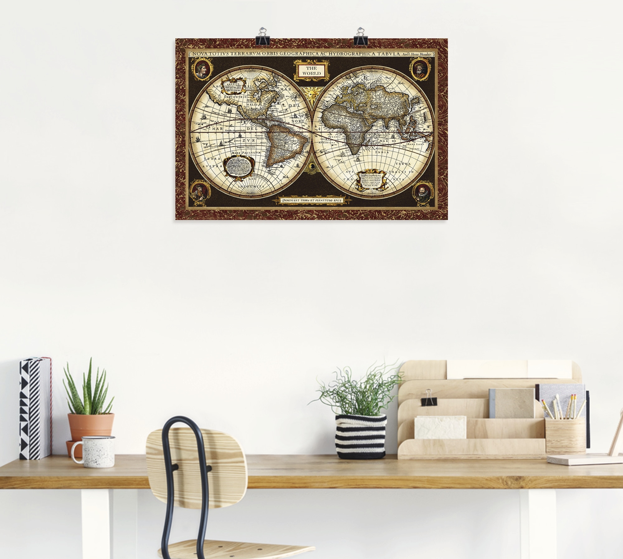 Artland Wandbild »Weltkarte«, Landkarten, (1 St.), als Alubild, Outdoorbild, Leinwandbild, Poster, Wandaufkleber