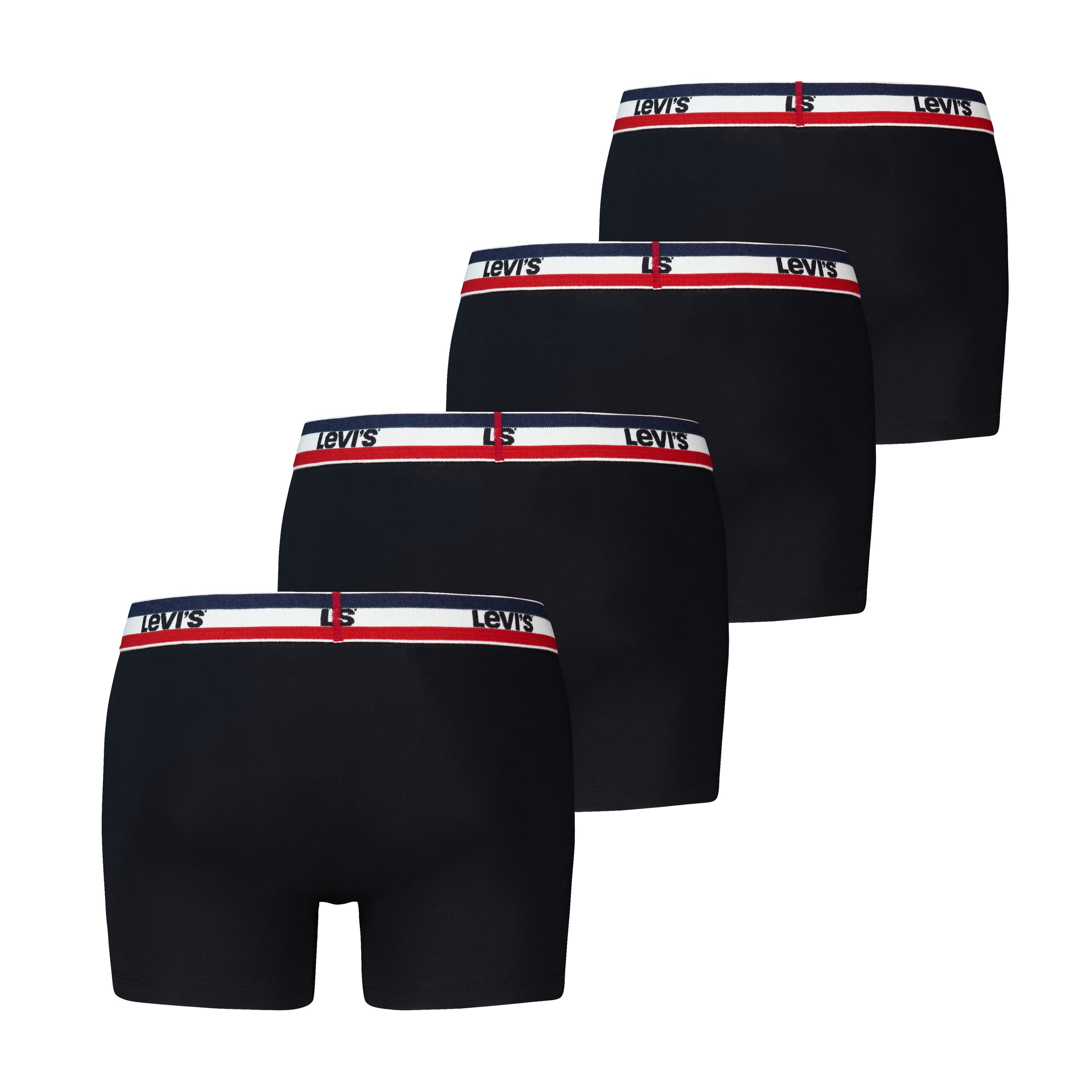 Levi's® Boxershorts »LEVIS MEN REPEAT SPW LOGO BOXER BRIEF« 4er Pack,  mit gestreiftem Logobund, ohne Eingriff