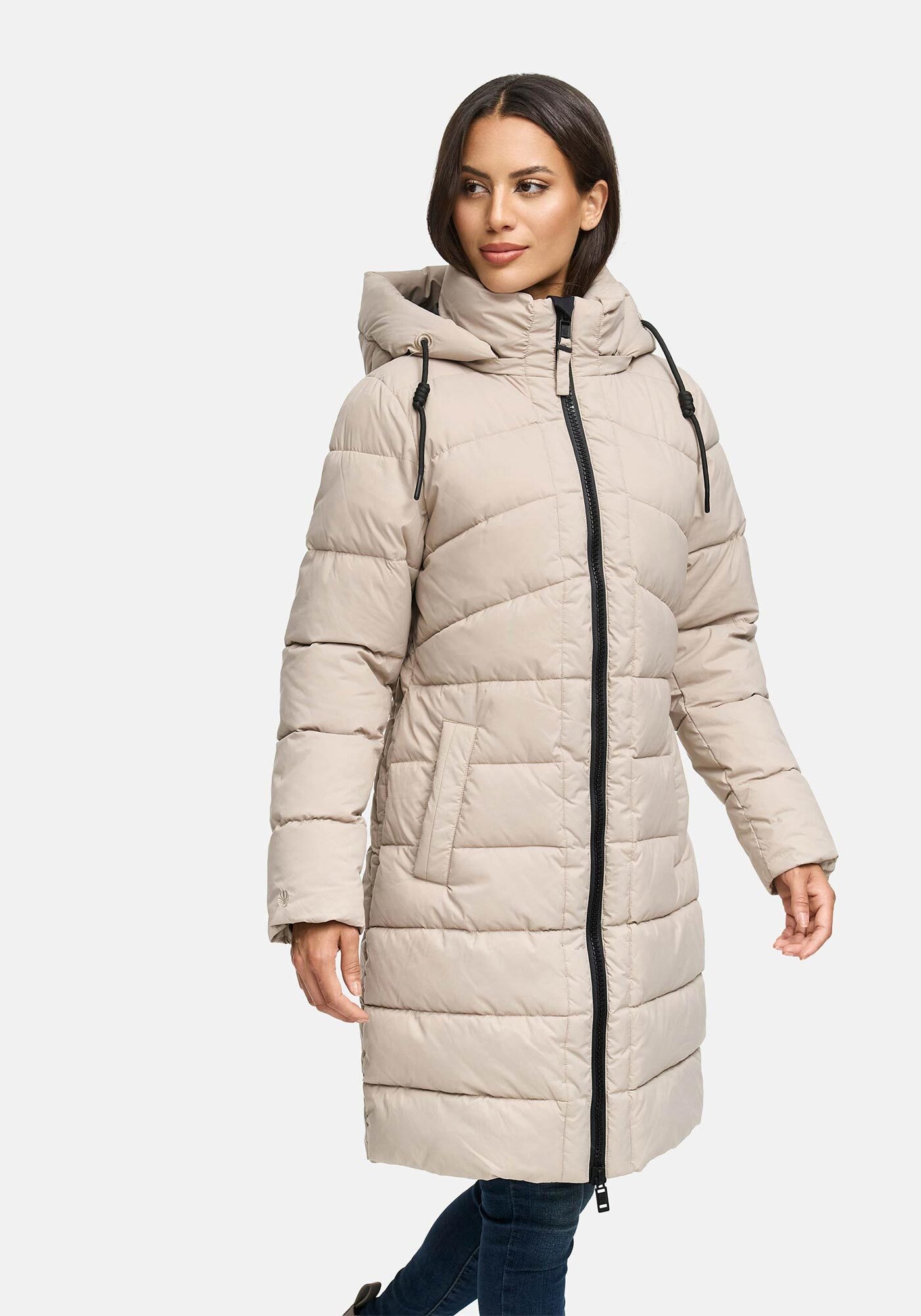 Marikoo Winterjacke "Kaltnäschen" mit abnehmbarer Kapuze und hochschließendem Kragen