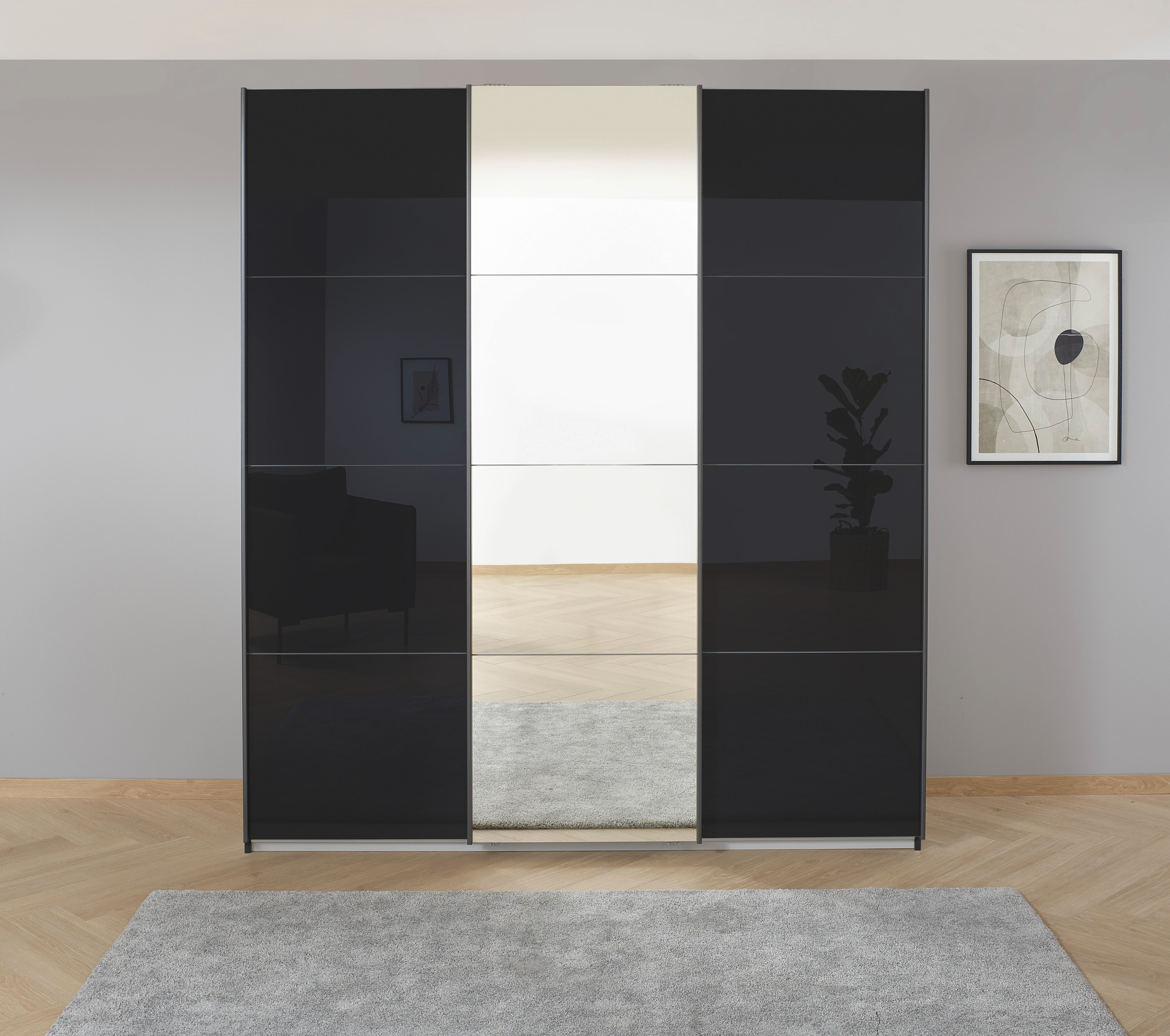OTTO home Kleiderschrank "Mehrzweckschrank Aktenschrank Möbel Mietswohnung Schlafzimmer KOLUNA" 3 Ausstattungen BASIC/CLASSIC/PREMIUM (inkl. SOFT-CLOSE-FUNKTION), Breiten 203/271/315/360 cm Höhen 210/229 Glas-Front MADE IN GERMANY