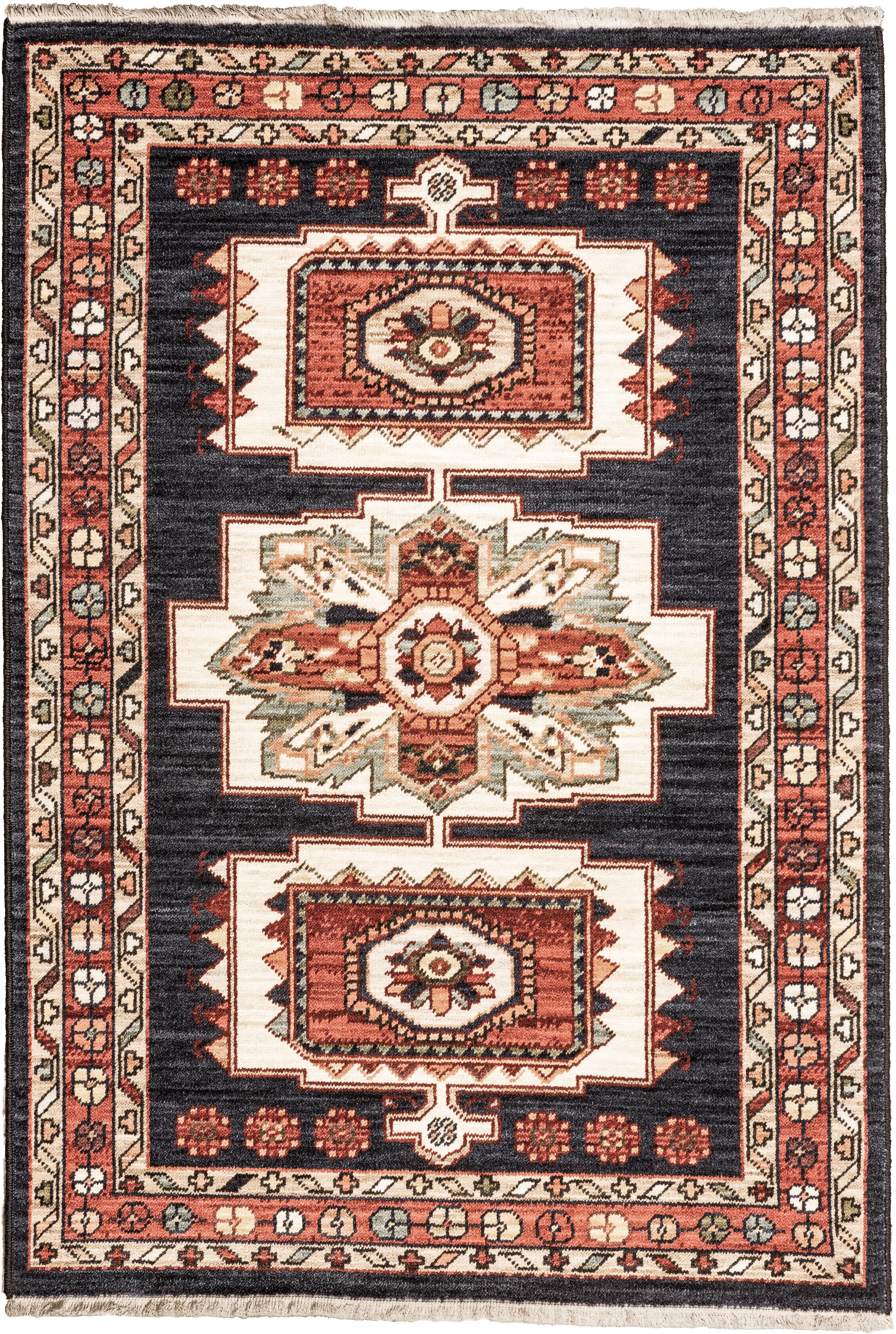 Teppich »Sempura«, rechteckig, Orient-Optik, 80% Wolle, mit Fransen, Wohnzimmer