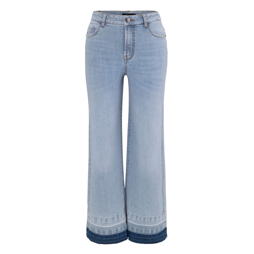 Aniston CASUAL Straight-Jeans, mit trendiger Waschung am leicht ausgefranstem Saum