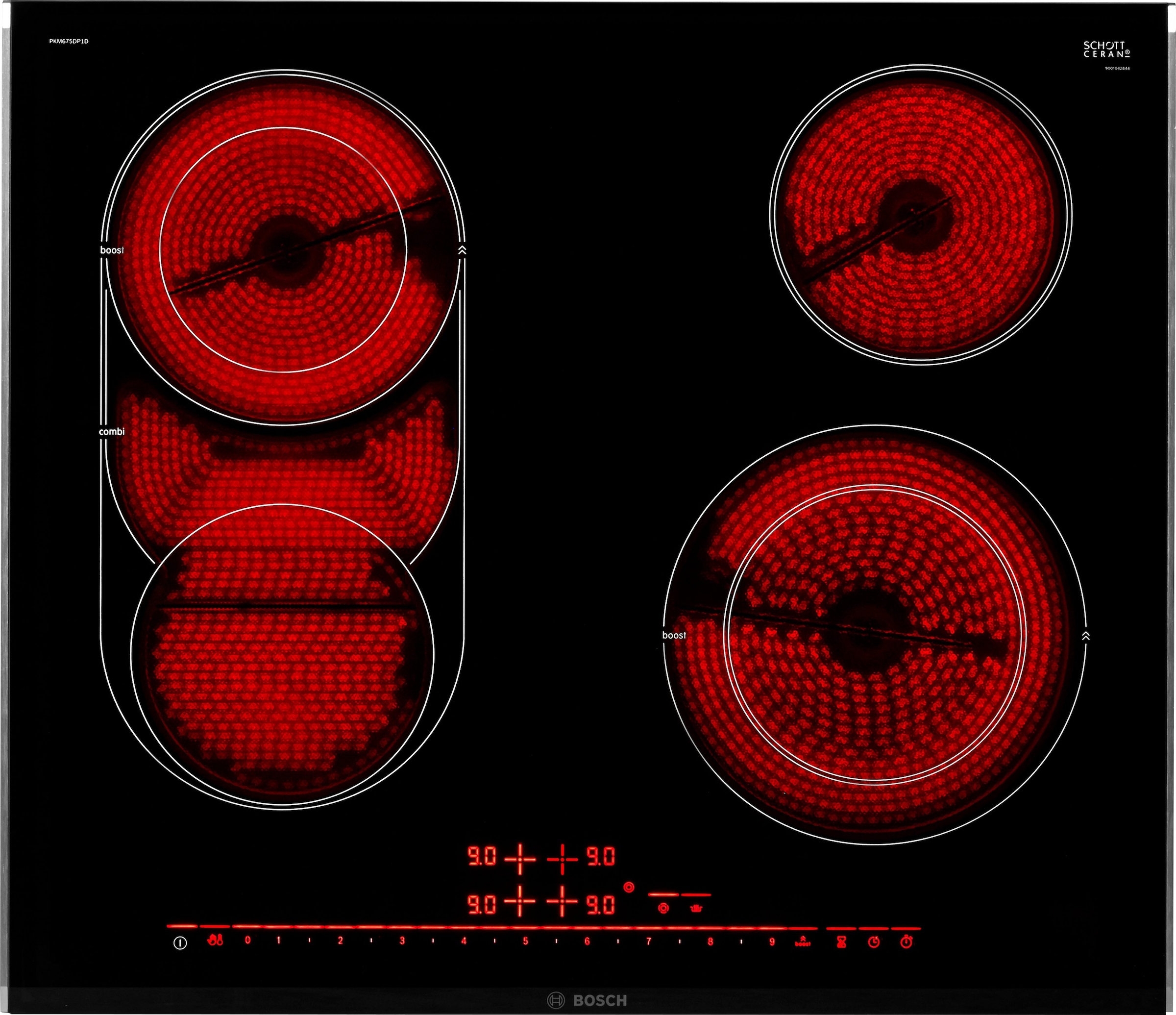 BOSCH Elektro-Kochfeld von SCHOTT CERAN, PKM675DP1D, mit Powerboost-Funktion