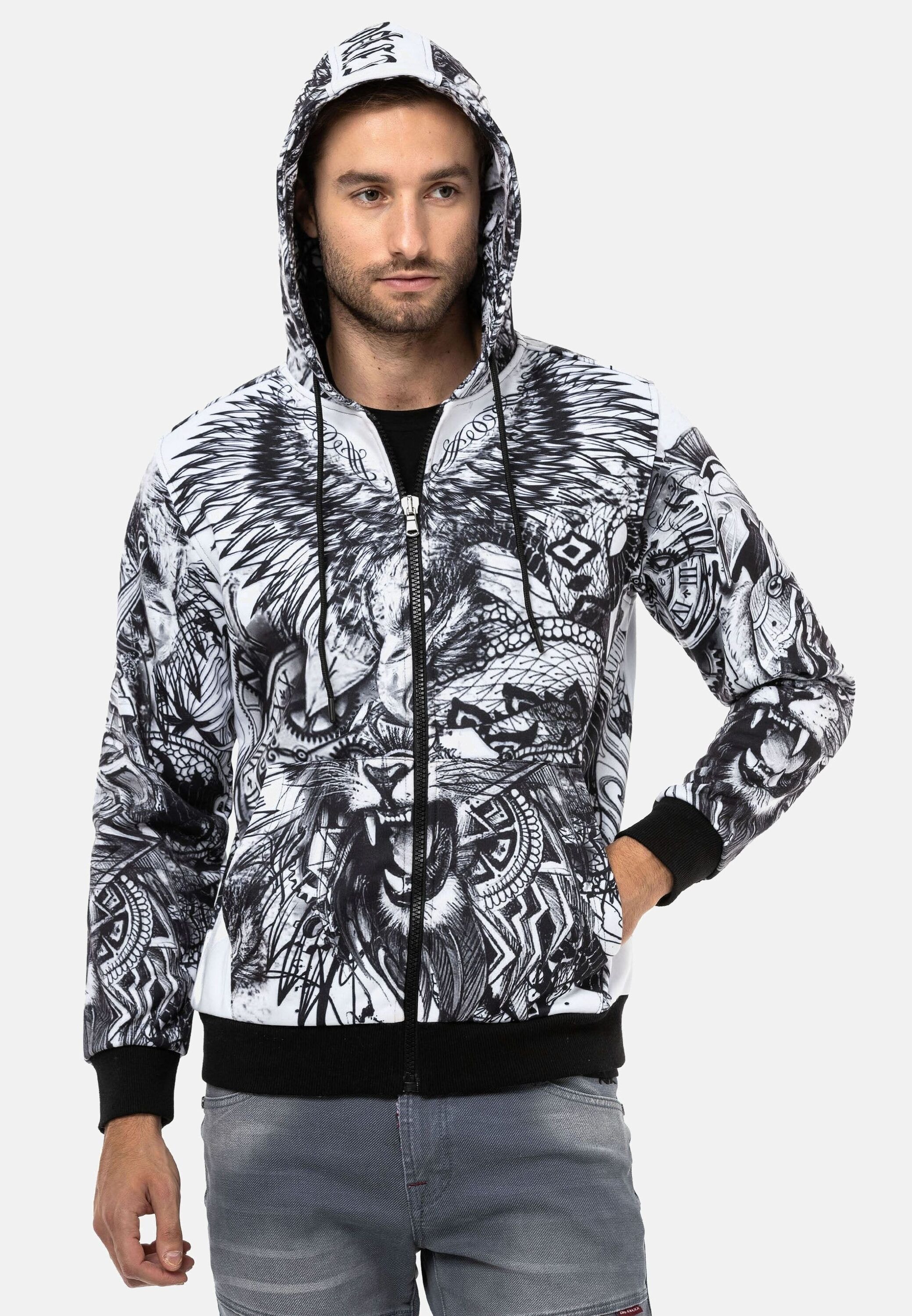 Cipo & Baxx Sweatjacke "Jacken", 1 Stk. mit auffälligem Print, CL559 günstig online kaufen