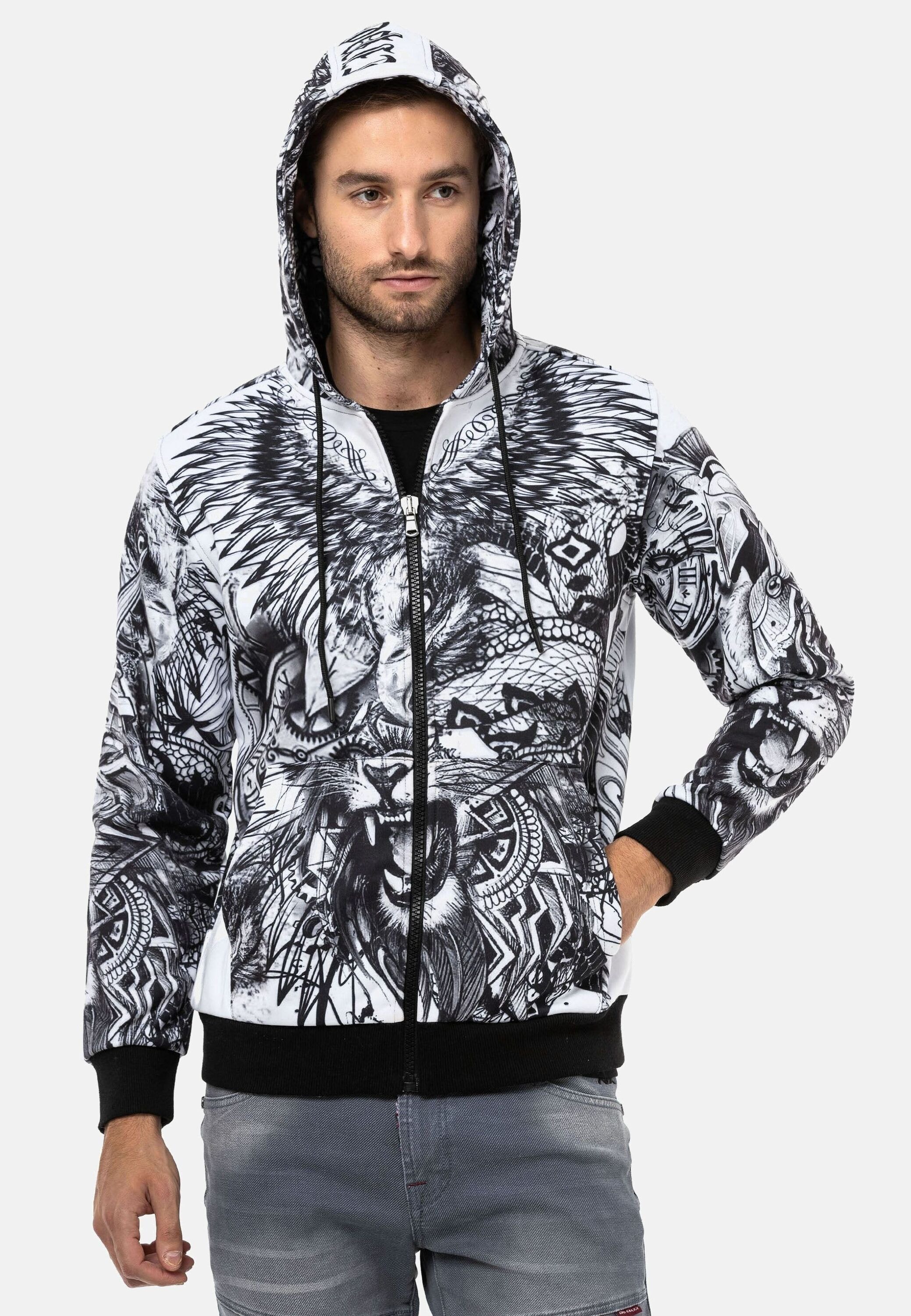 Cipo & Baxx Sweatjacke "Jacken", mit auffälligem Print, CL559 günstig online kaufen