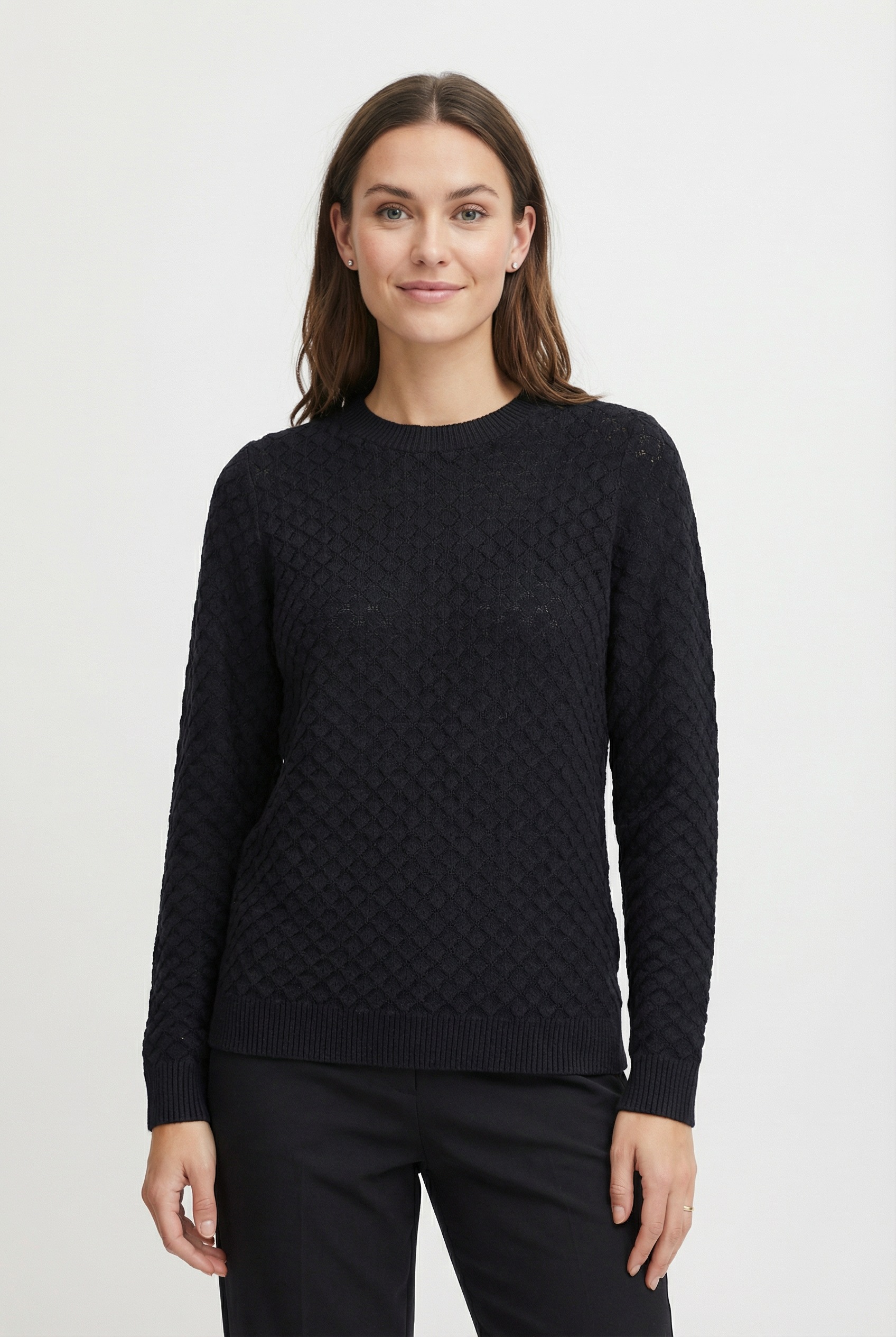 FREEQUENT Strickpullover "FQDODO" mit feinster Lochstickerei günstig online kaufen