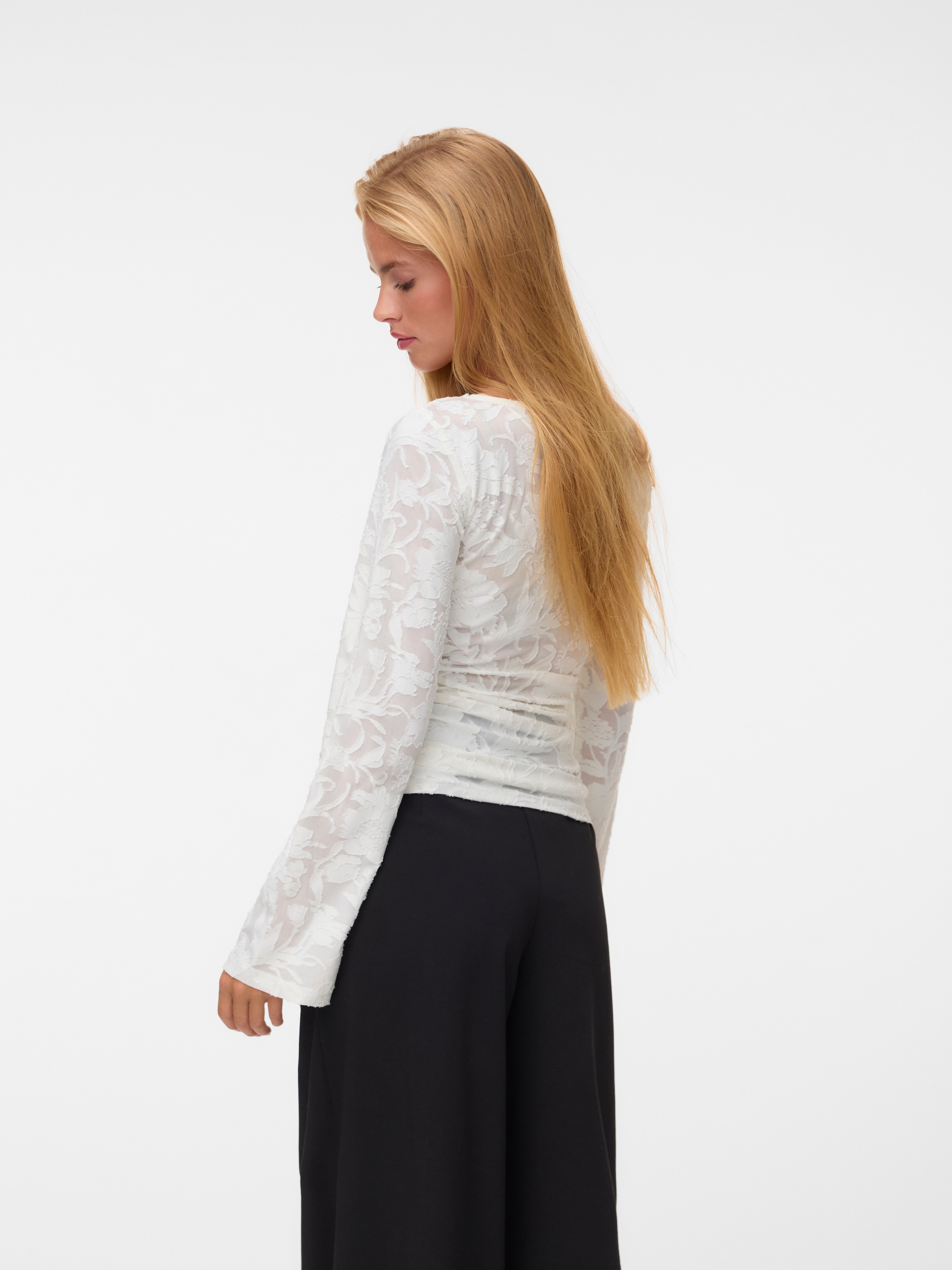 Vero Moda Langarmshirt »VMLAYLA LS GATHERING TOP JRS NOOS« Materialmix, regular fit