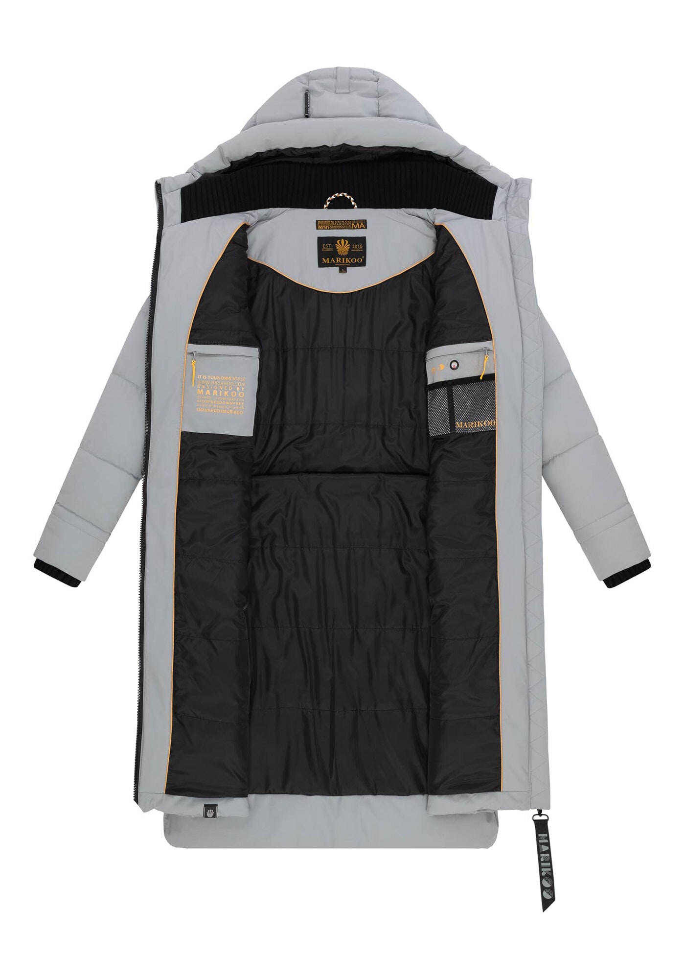 Marikoo Winterjacke »Benikoo«, mit Kapuze, langer Winter Mantel gesteppt