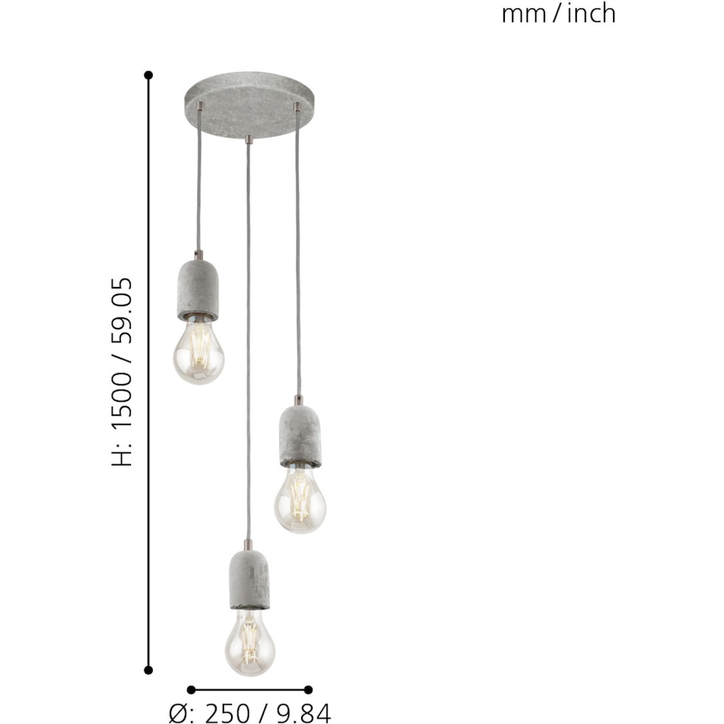 EGLO Pendelleuchte »SILVARES«, 3 flammig-flammig