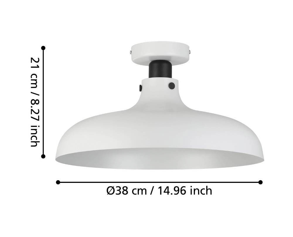 EGLO Deckenleuchte »MATLOCK«, 1 flammig, Leuchtmittel E27 | ohne Leuchtmittel, Deckenlampe, Metall in Grau und Schwarz, Flurlampe, E27, Ø 38 cm