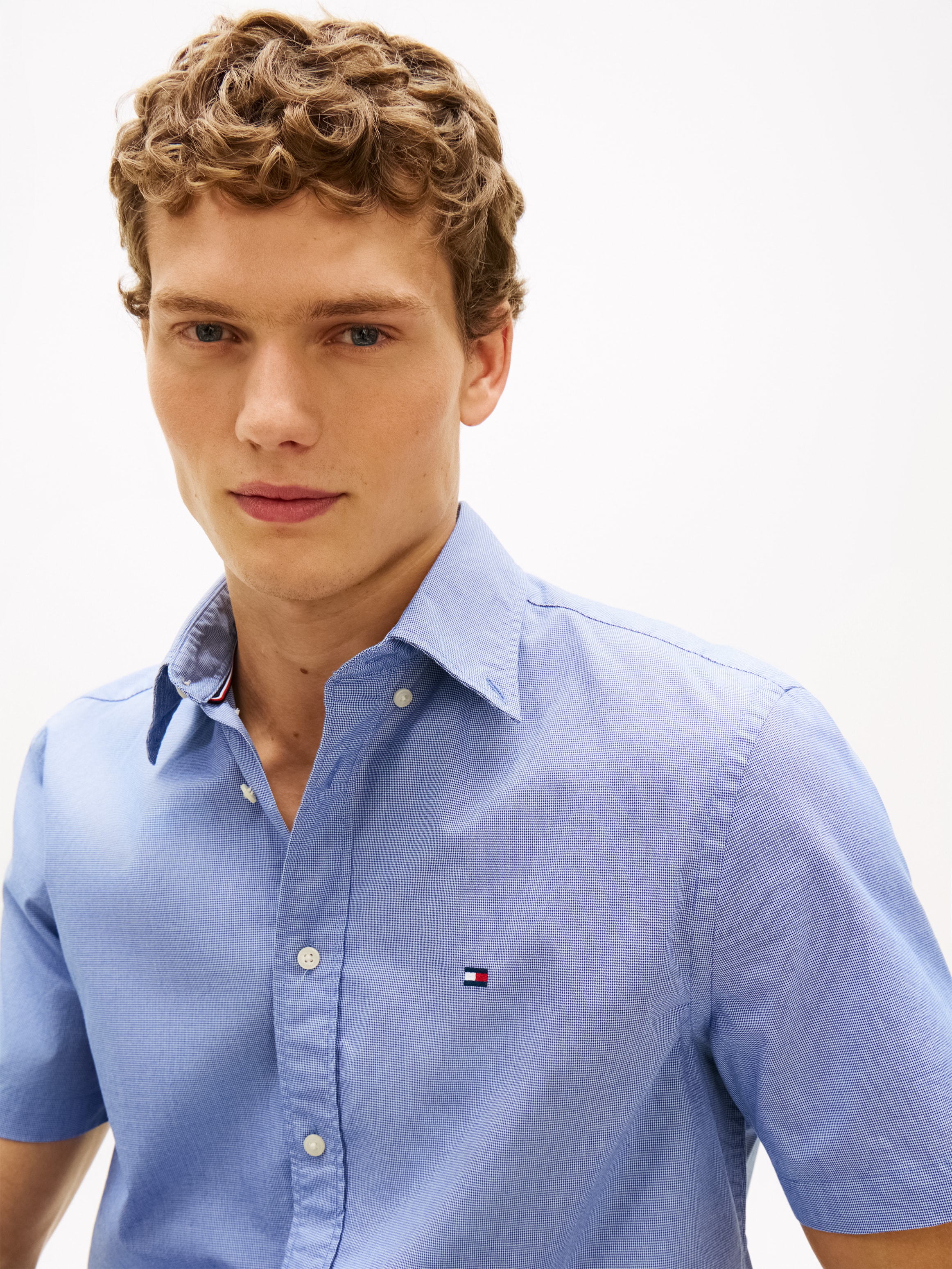 Tommy Hilfiger Kurzarmhemd »FLEX POPLIN HOUNDSTOOTH« Regular fit mit normalem Hemdkragen