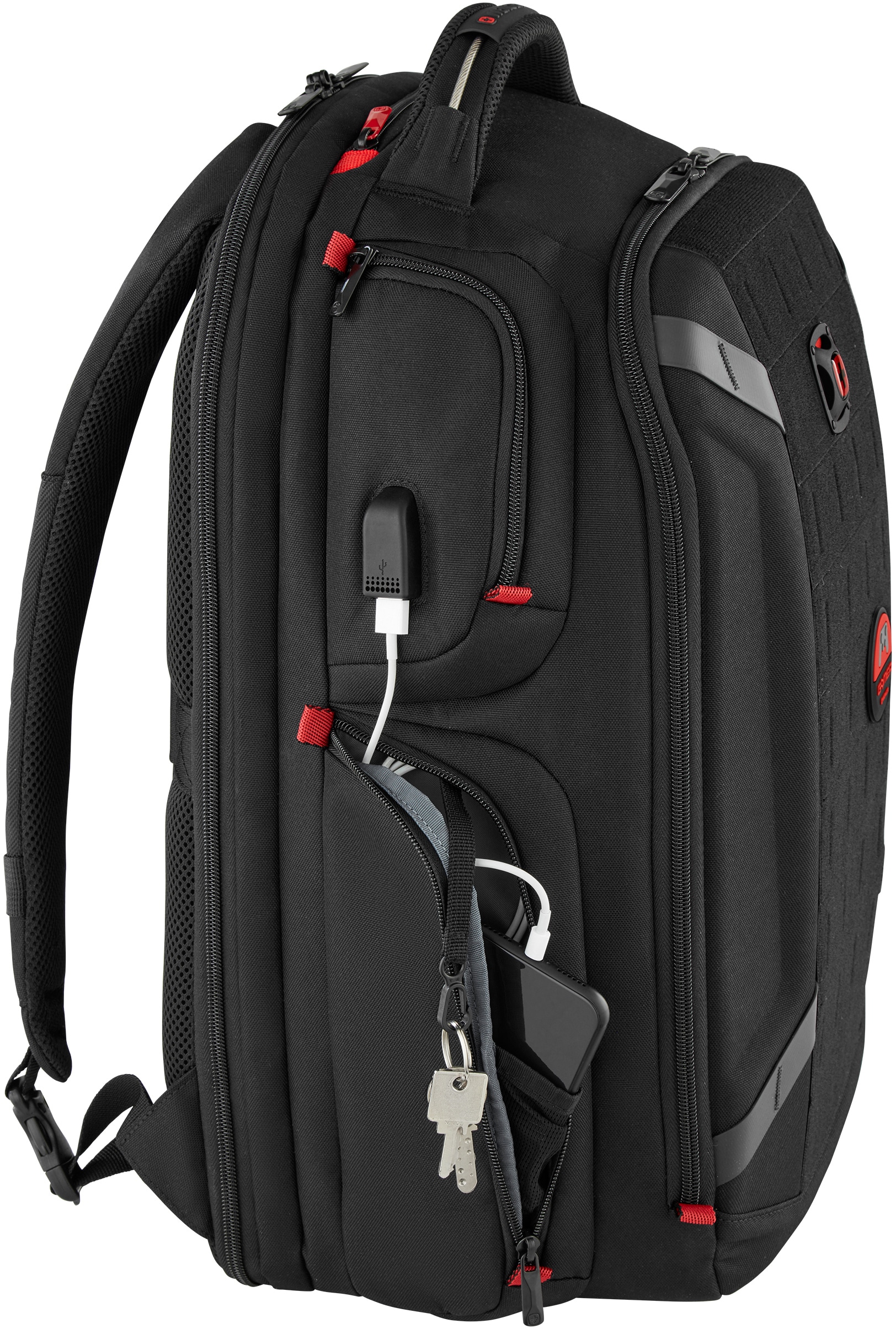 Zoll, USB-Schleuse inklusive für schwarz«, Laptoprucksack 17,3 Zoll; online 17,3 | kaufen Gaming-Laptop-Rucksack »PlayerOne Wenger BAUR bis Laptops