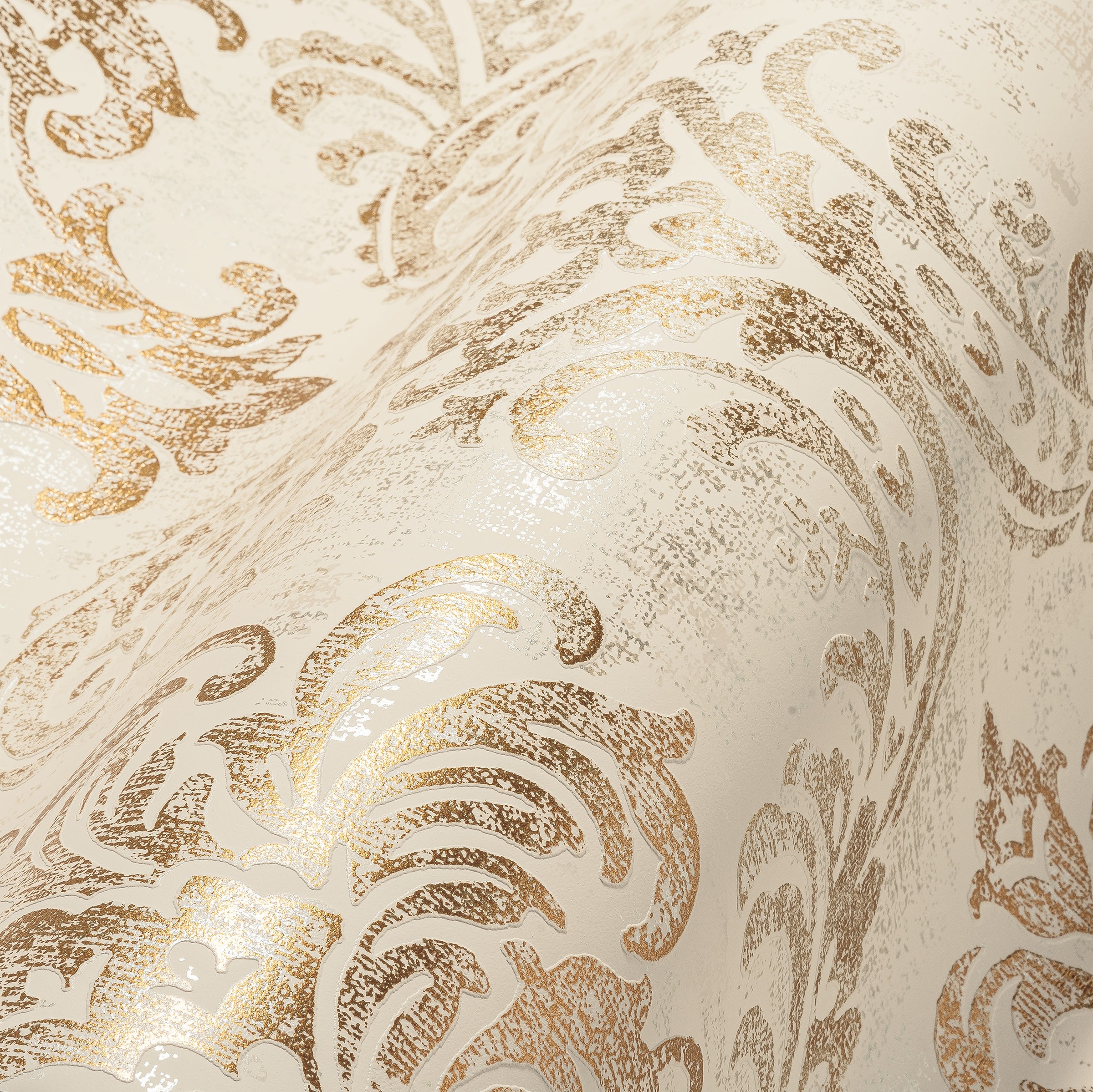 living walls Vliestapete »Metropolitan Stories. Travel Styles. Ornament-Tapete«, metallic-Metall-Effekte-gemustert, Tapete Klassisch Elegant Barock Vintage-Optik Shabby Chic Tapeten Flur