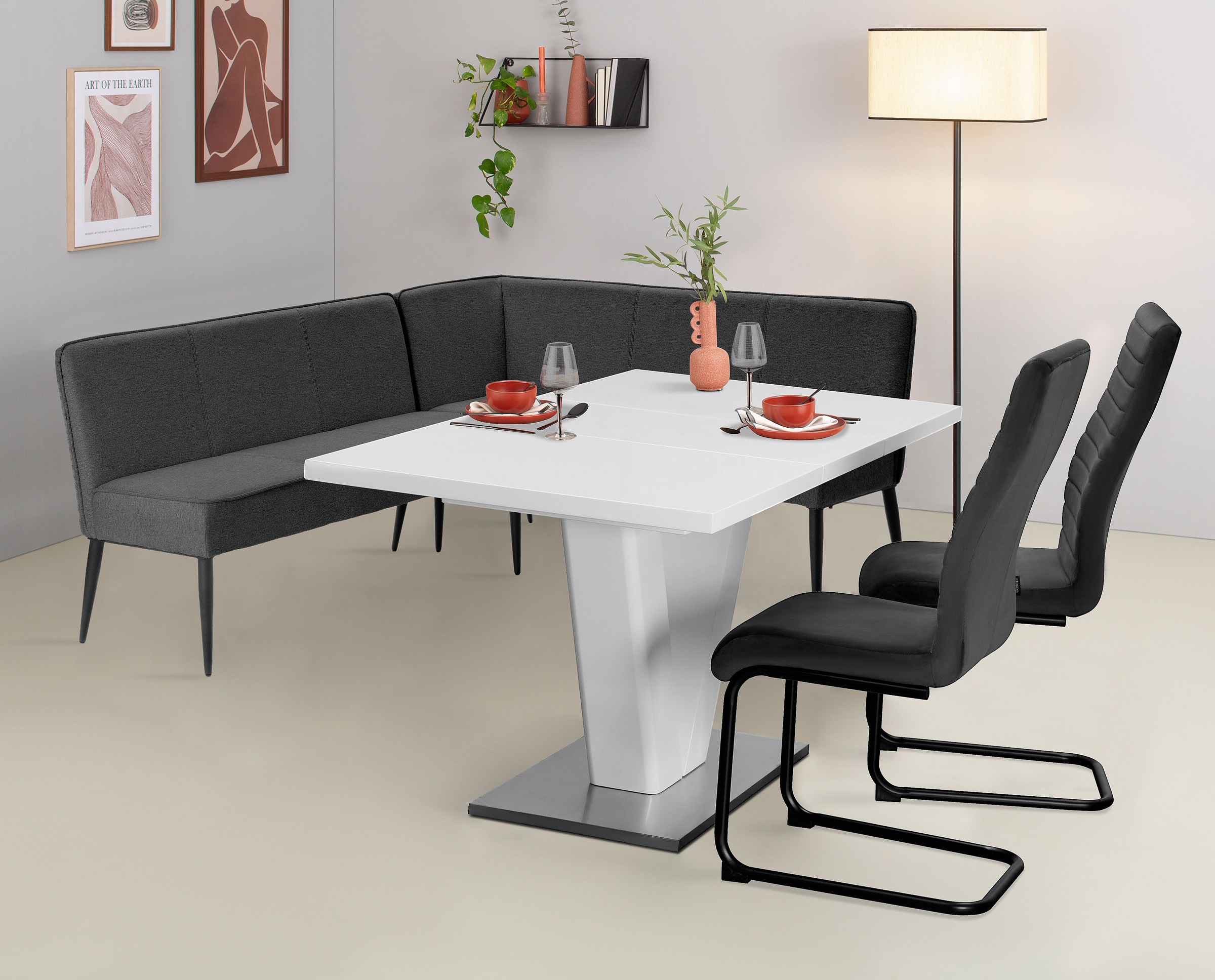 OTTO home Eckbank "Lenzrose," Esszimmerbank, Bank, mit Taschenfederkern, sc günstig online kaufen