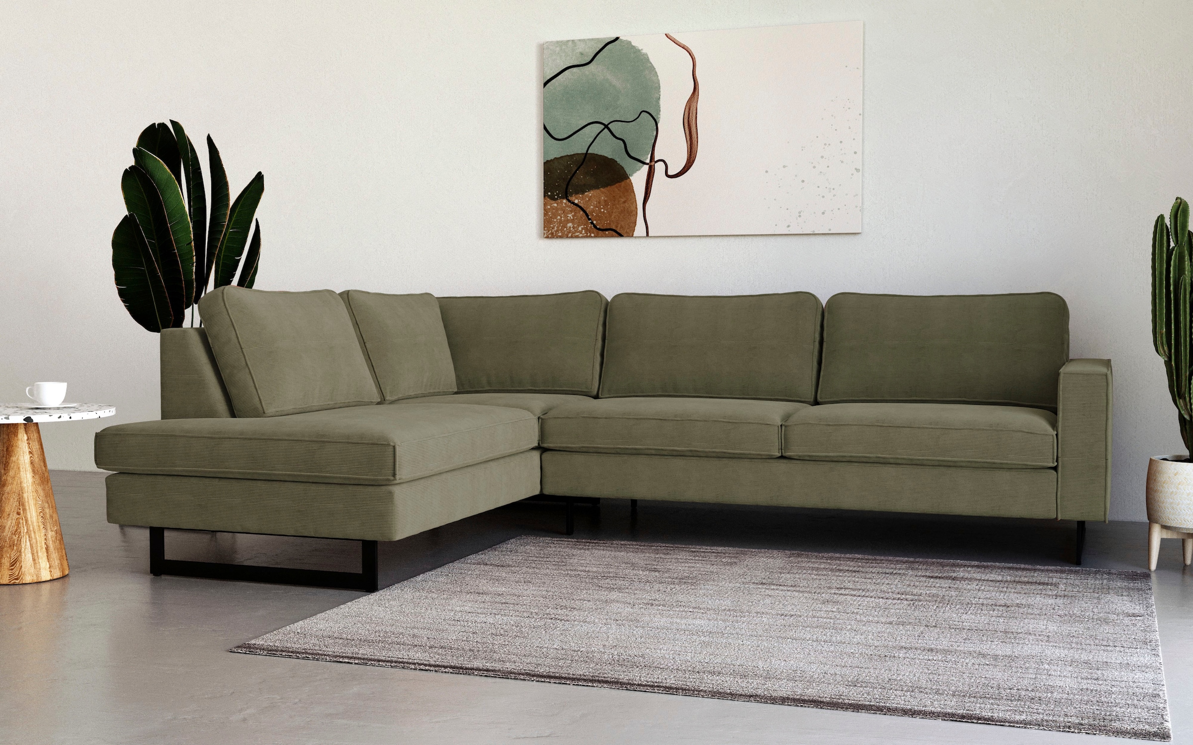 Places of Style Ecksofa "Pinto, 290 cm, Ottomane links / rechts", Cord, Fei günstig online kaufen