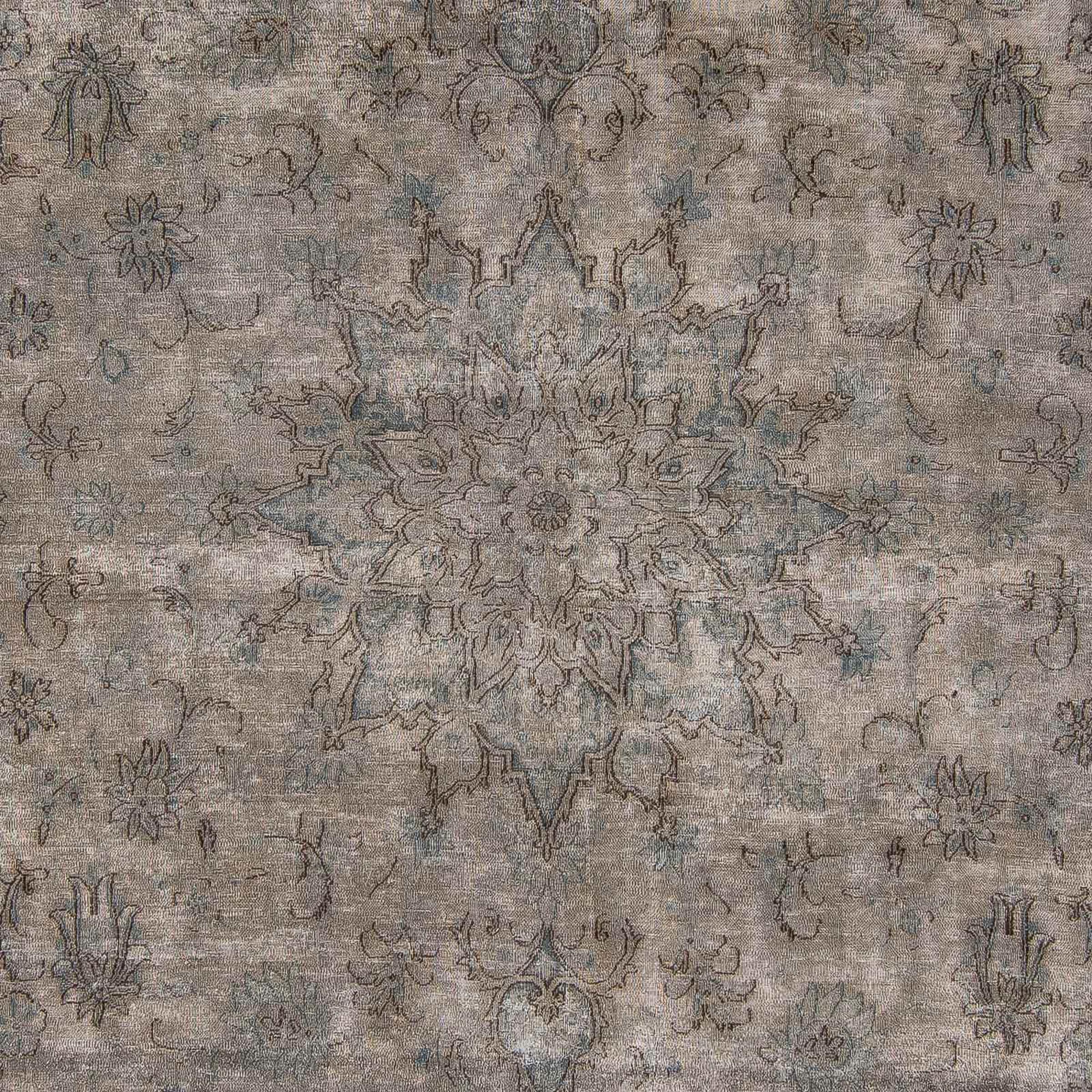 morgenland Teppich »Vintage - 389 x 290 cm - grau«, rechteckig, Wohnzimmer, Handgeknüpft, Einzelstück mit Zertifikat
