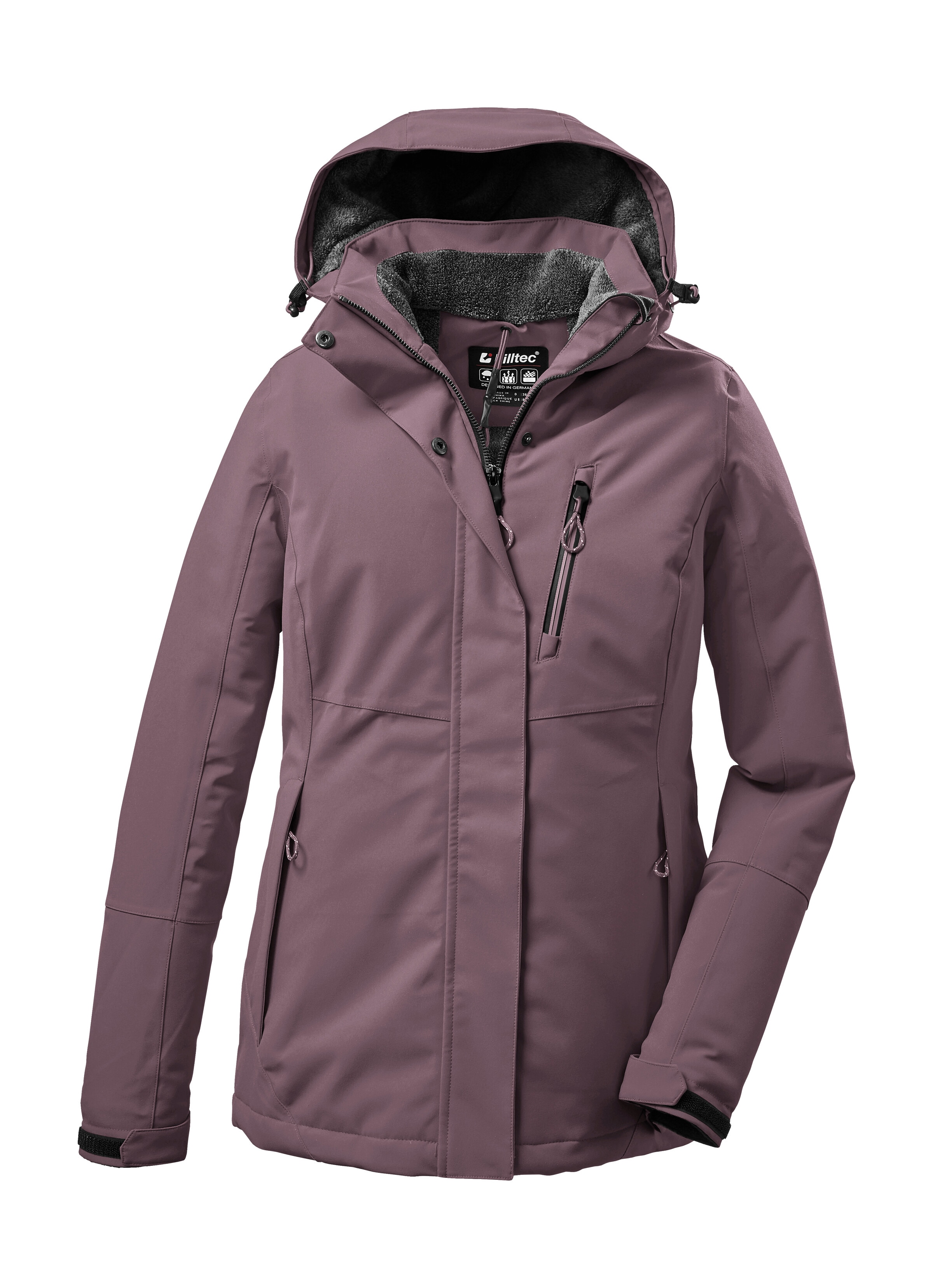 Killtec Outdoorjacke "KOW 140 WMN JCKT" Wasserdichte Damenjacke, atmungsaktiv, abnehmbare Kapuze