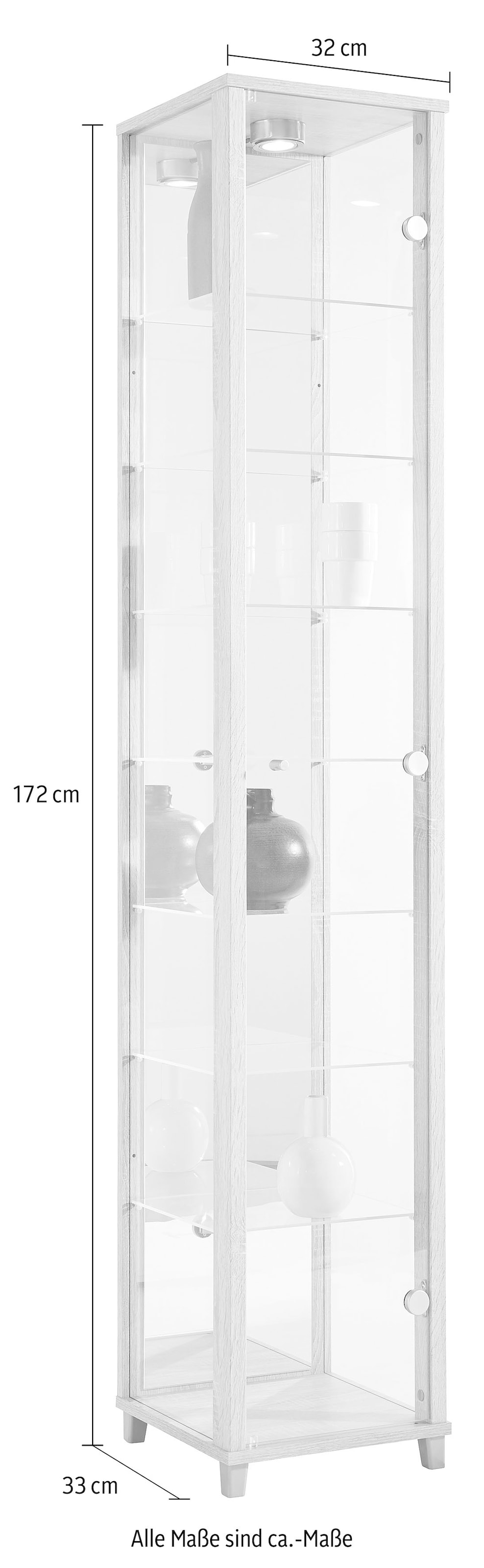 fif möbel Vitrine »OPTIMA«, Standvitrine/Glasvitrine 1x Glastür,perfekt für Sammler,Sammlervitrine