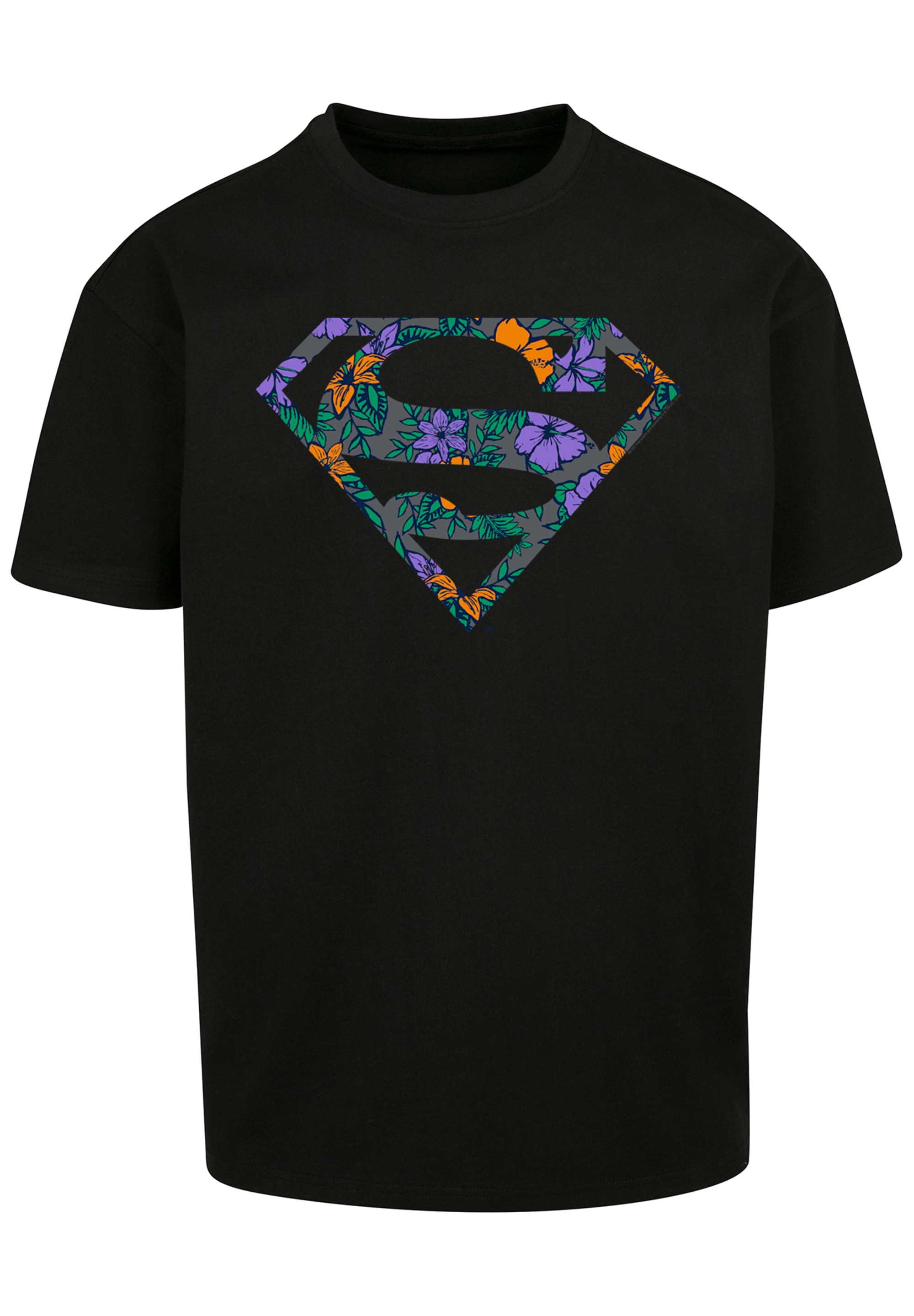 F4NT4STIC T-Shirt »Superman Superheld Floral Logo«, Print