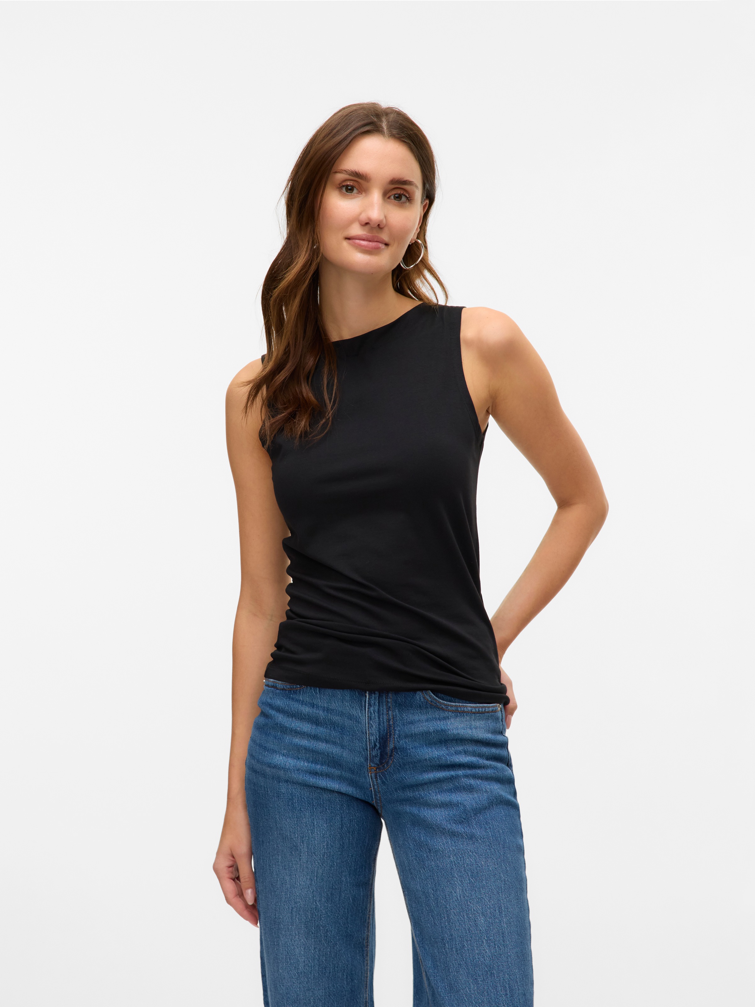 Vero Moda Shirttop "VMPANDA MODAL SL TOP JRS NOOS" Baumwollmischung, slim f günstig online kaufen